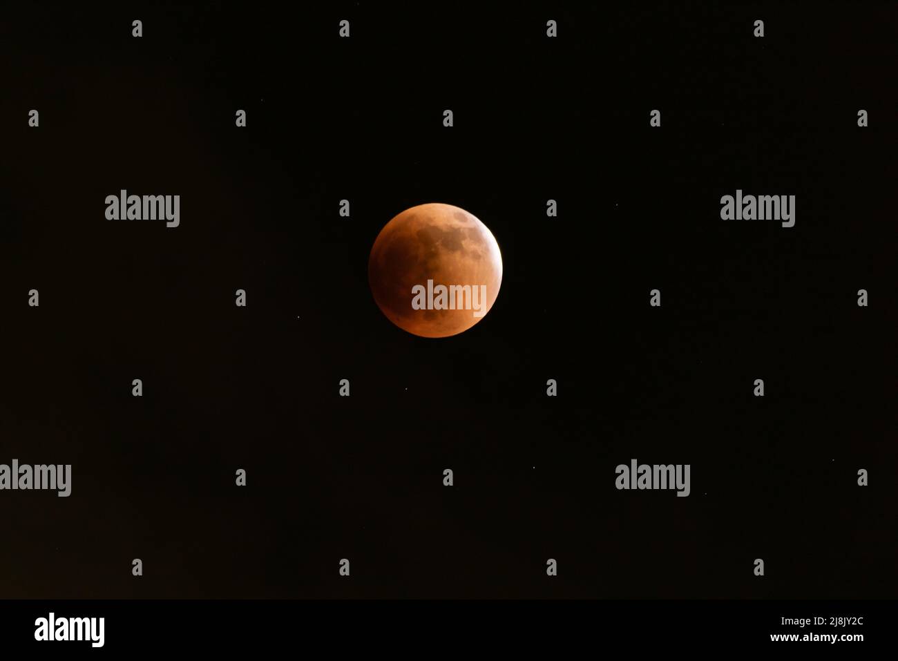 2022 Blood Moon Lunar Eclipse Stock Photo
