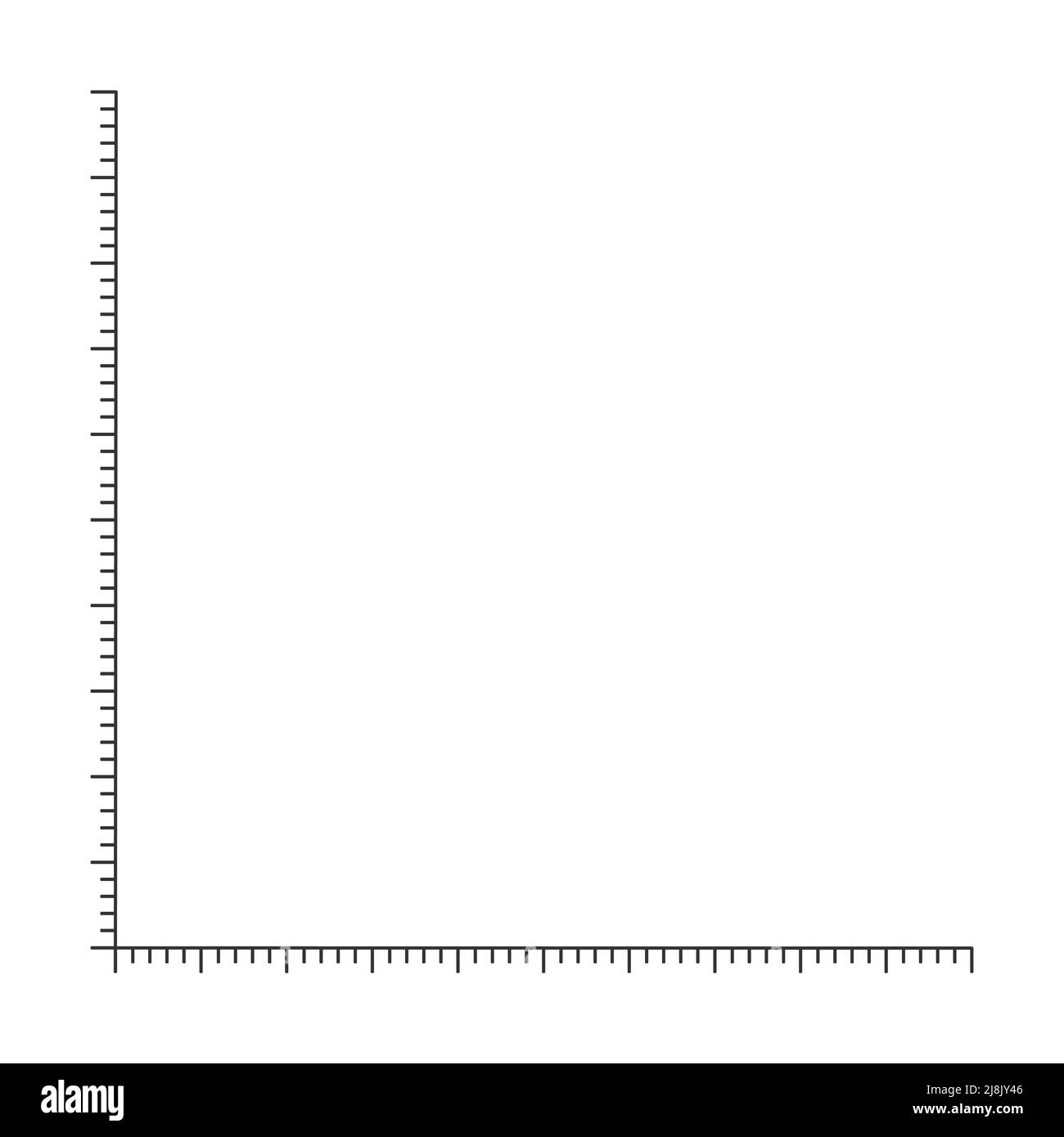 Corner ruler template. Measuring tool of length and width with vertical