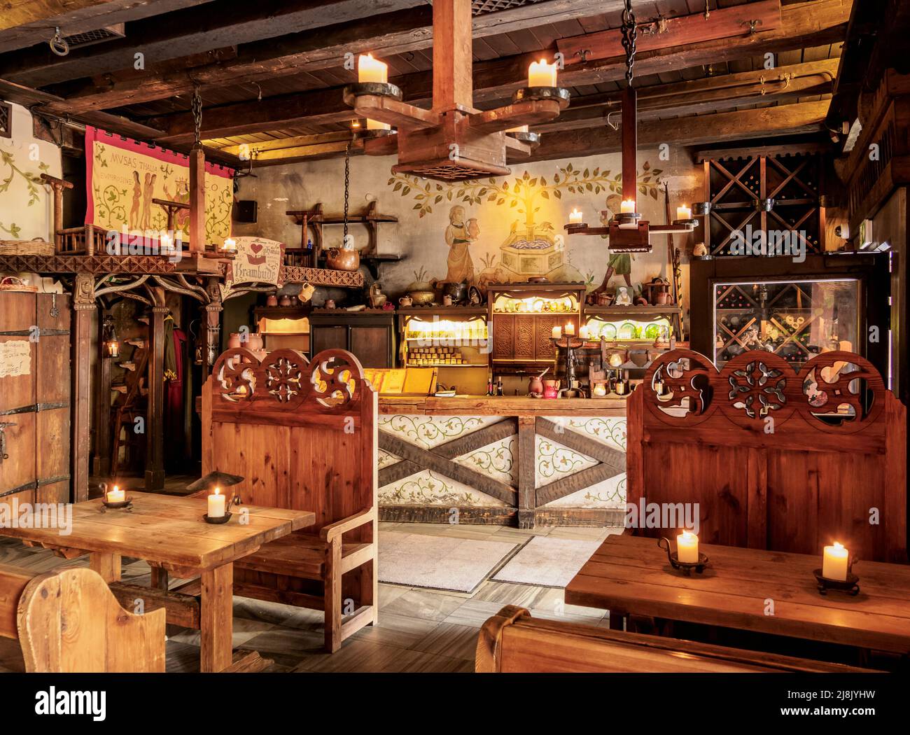 Restaurant Olde Hansa, interior, Tallinn, Estonia Stock Photo - Alamy