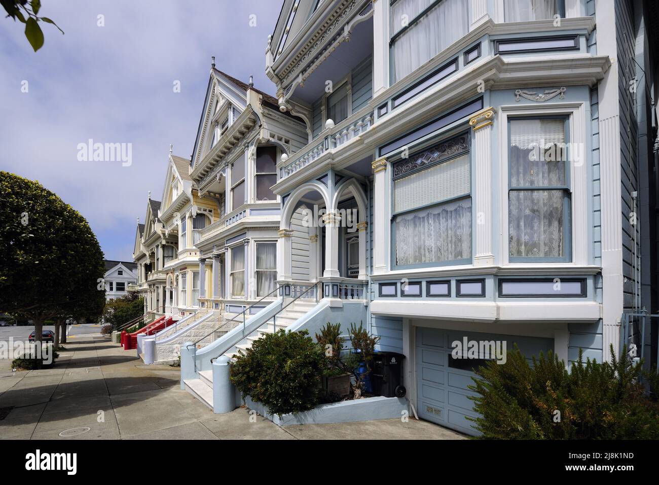 houses in Victorian style, Painted Ladies, Alamo Square, USA, California, San Francisco Stock Photo