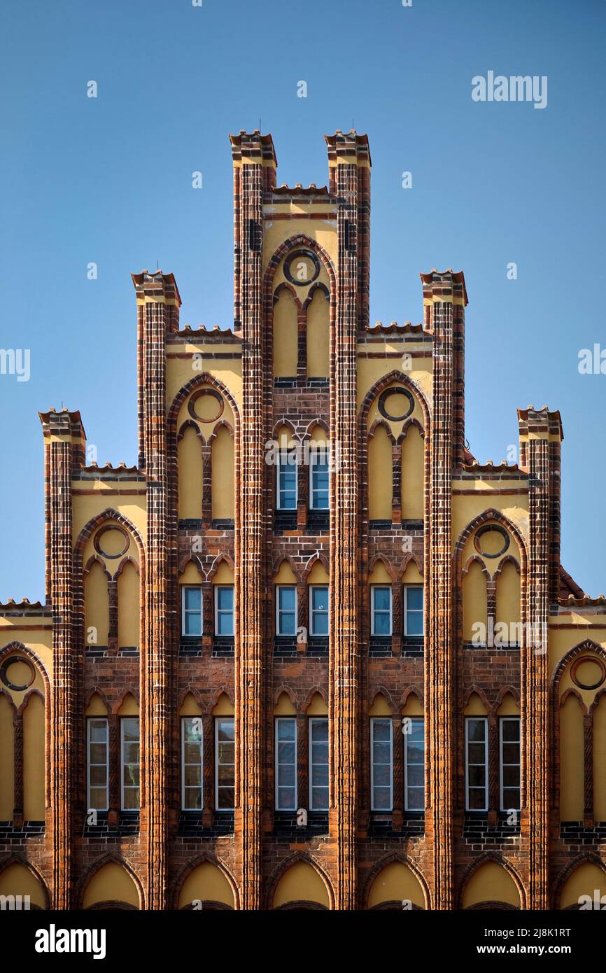 Stepped gable Marienwerkhaus, eastern side, old town, Germany, Schleswig-Holstein, Luebeck Stock Photo