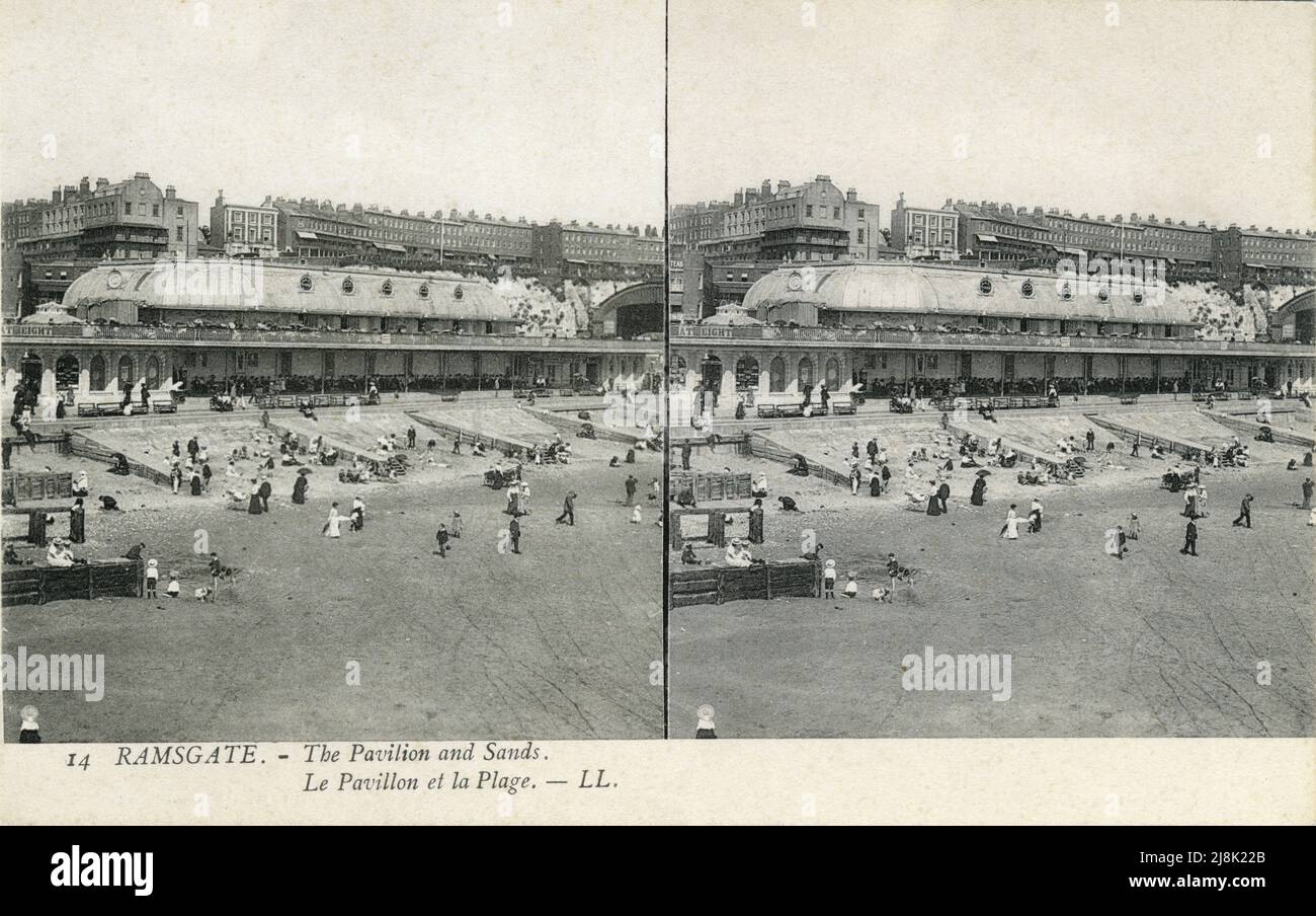 Vintage 3-D postcard of Ramsgate, Kent, UK. Stock Photo
