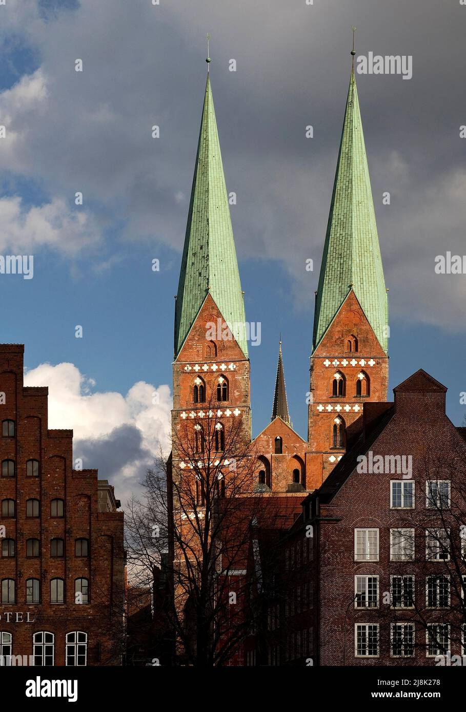 Church St. Mary with brick-lined houses, part of the UNESCO cultural ...