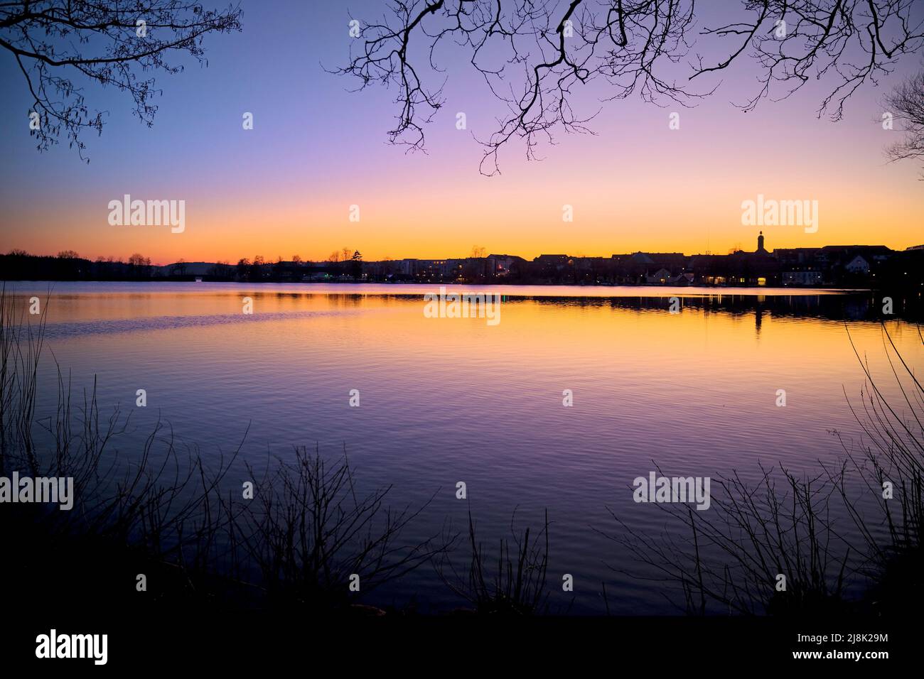 Evening mood at Lake Ratzeburg, Germany, Schleswig-Holstein, Ratzeburg ...