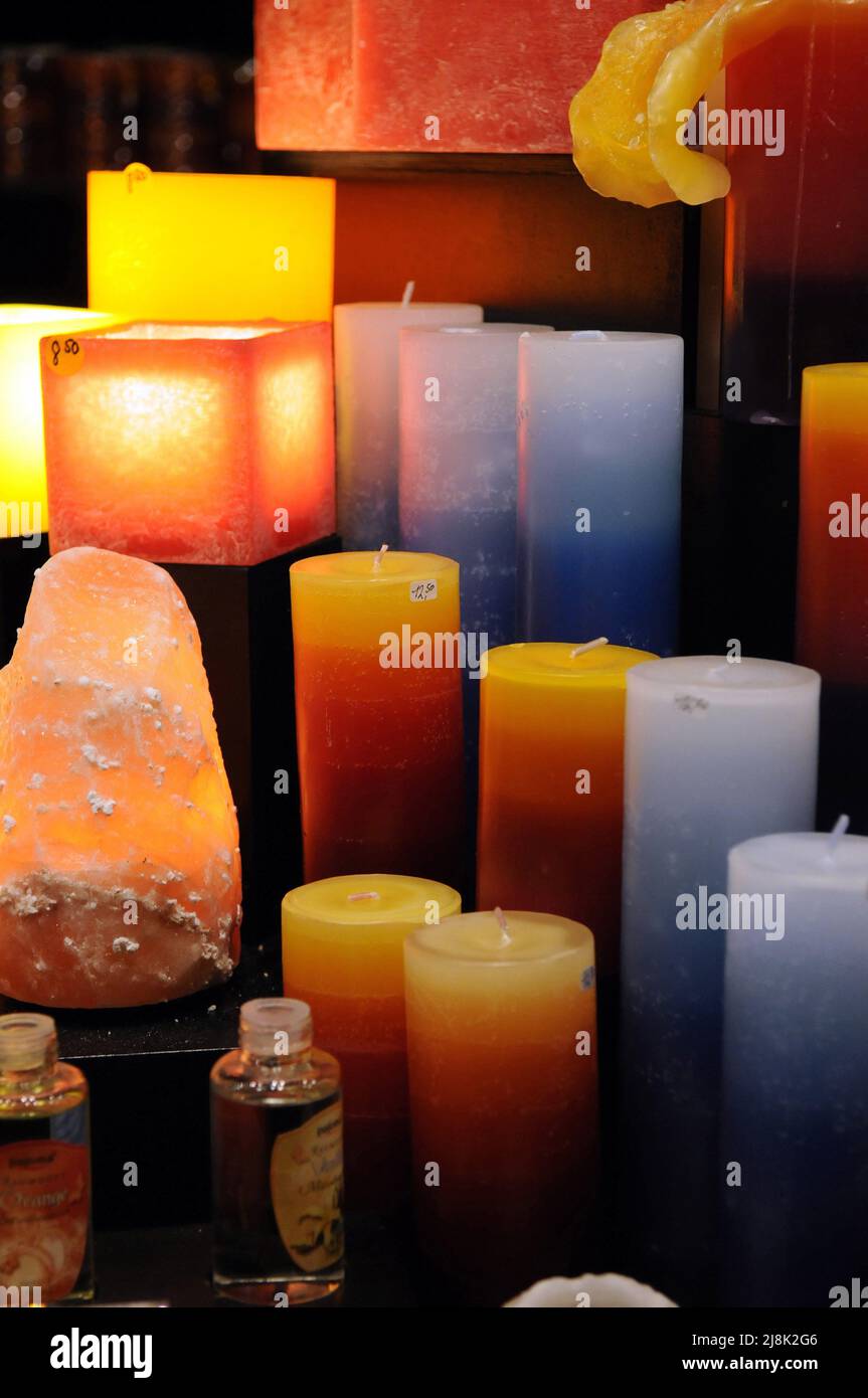 different christmas candles Stock Photo Alamy