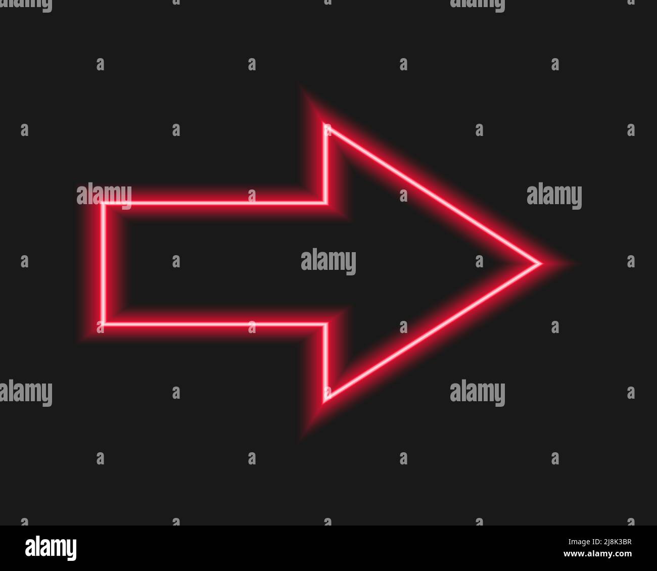 Red glowing neon arrow illustration Stock Vector Images - Alamy