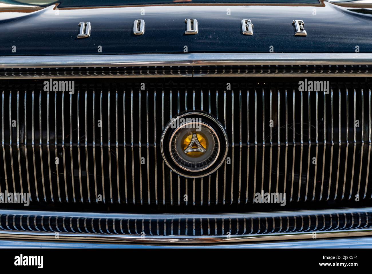old american car in the annual exhibition in Saco, Maine, USA Stock