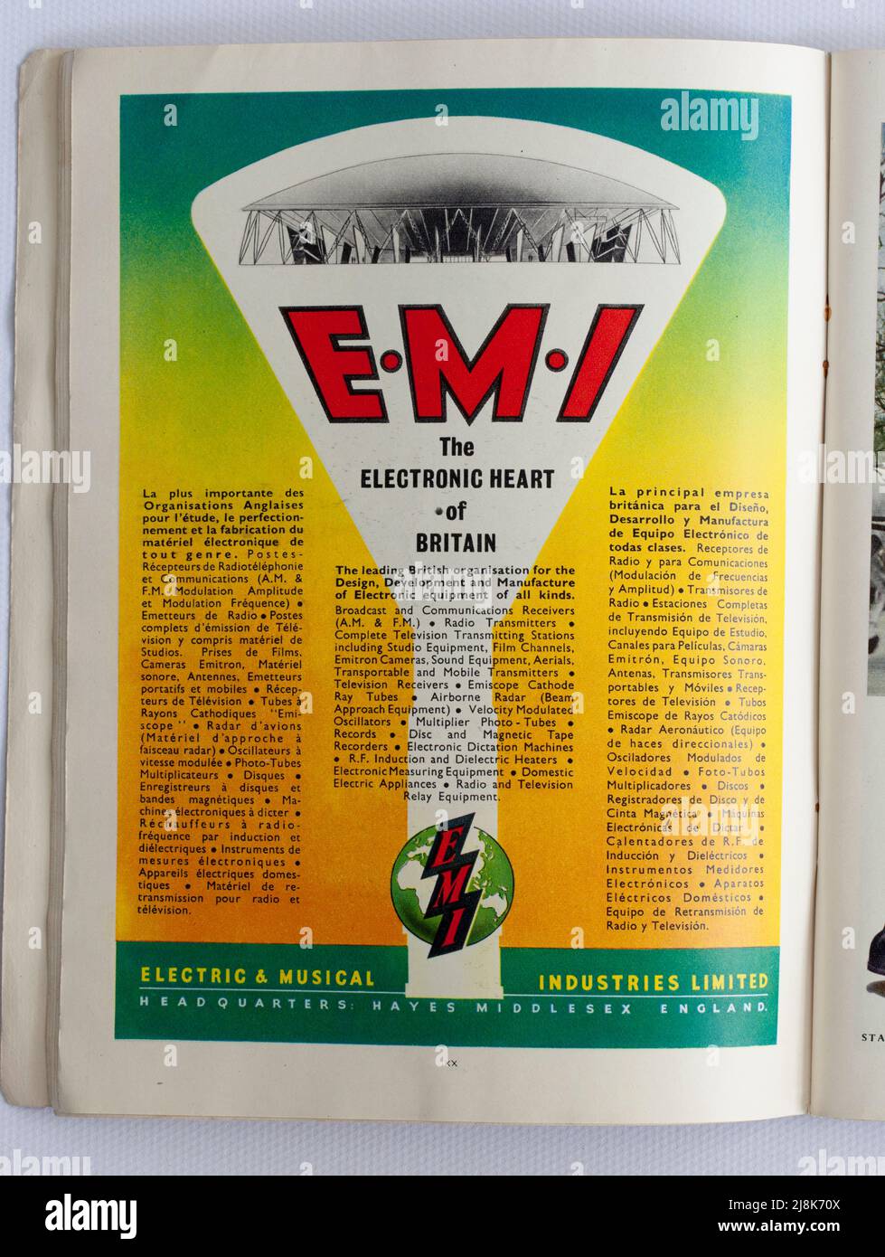Old 1950s British Advertising for EMI - Electric and Musical Industries Stock Photo