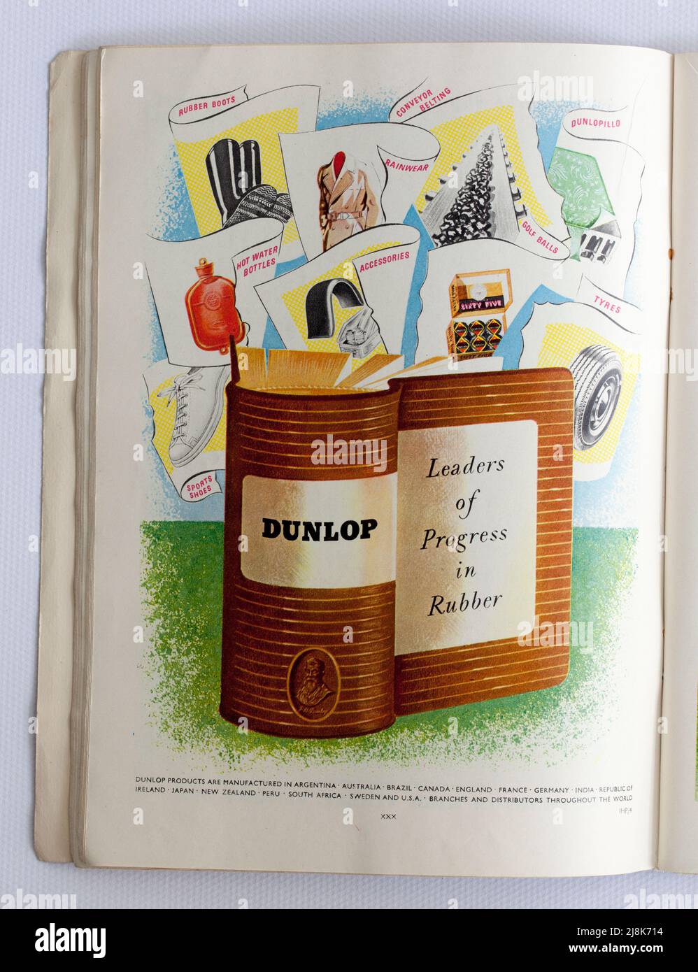 Old 1950s British Advertising for Dunlop Rubber Stock Photo