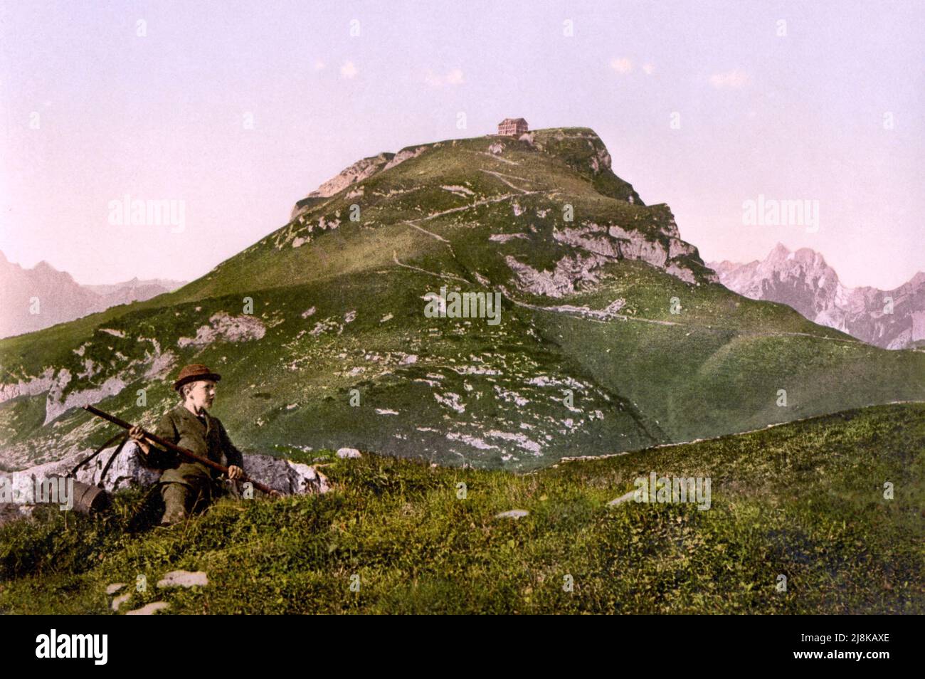 Hoher Kasten, Appenzell Alps, Appenzell Innerrhoden, Switzerland 1890. Stock Photo