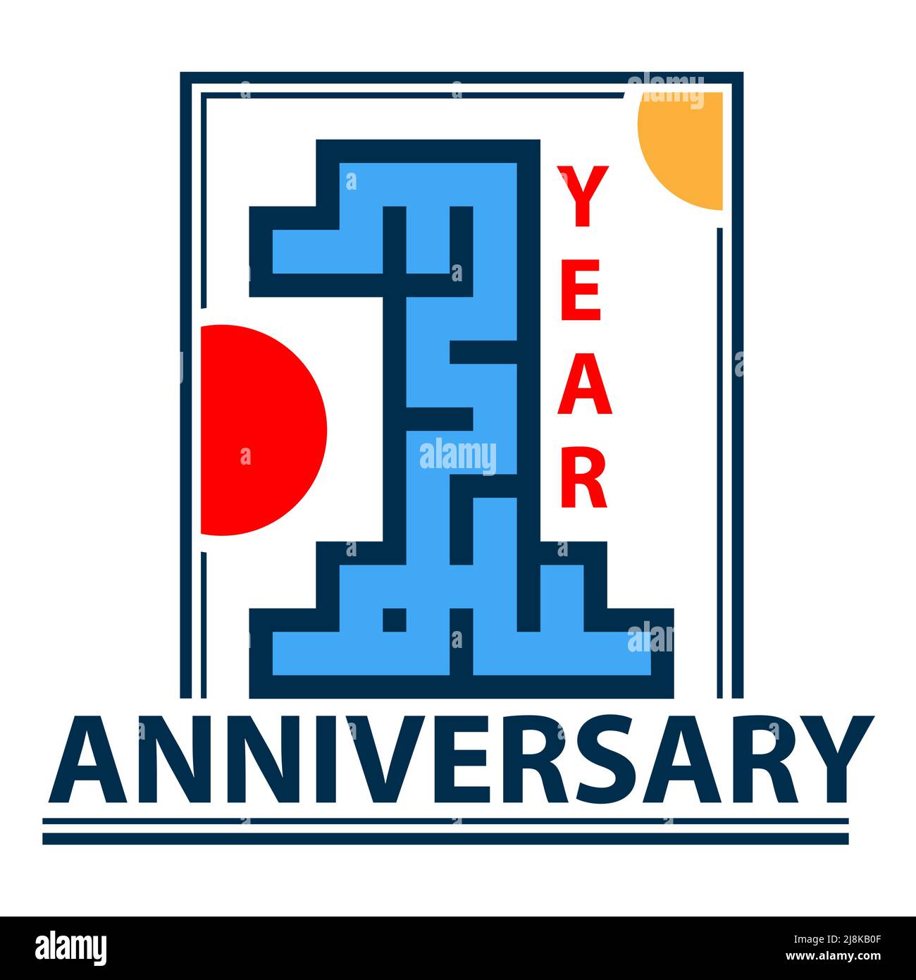 One year Anniversary icon. Stock icon for pattern, seamless, postcard