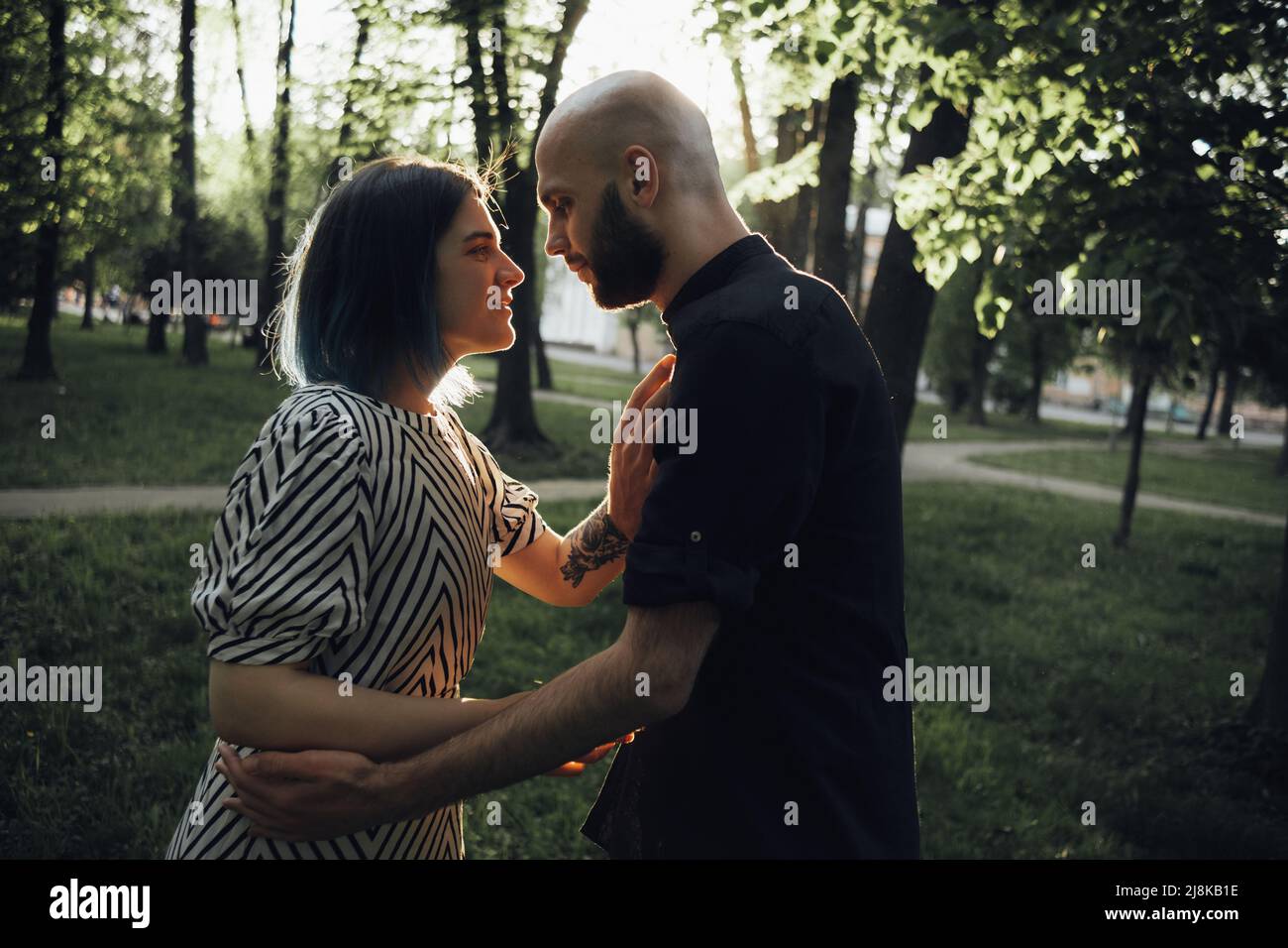Loving couple on walk in hi-res stock photography and images - Alamy