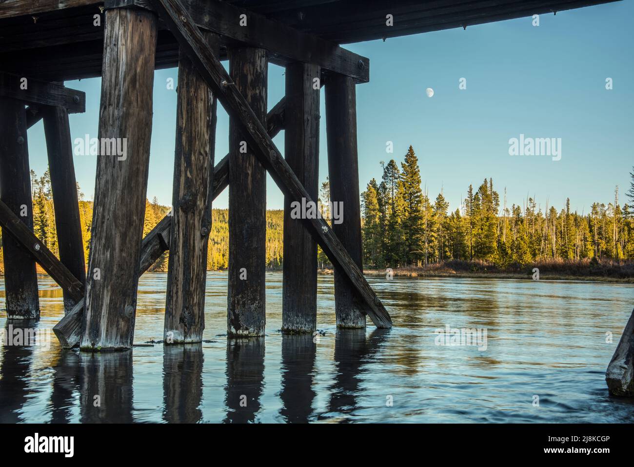 Historic Railroad Bridge, Big Springs, Fremont County, Island Park, Idaho, USA Stock Photo