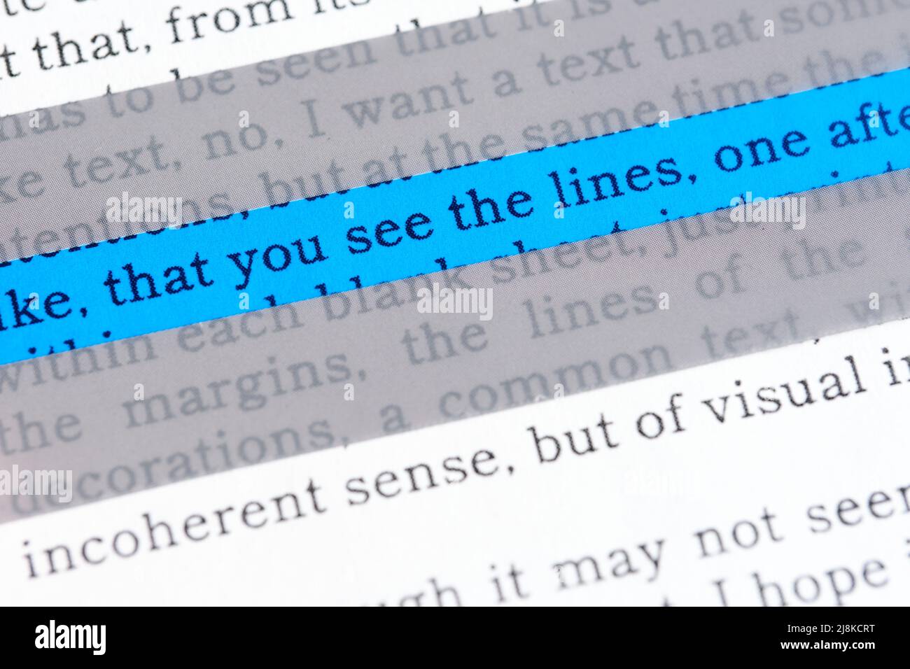 Reading ruler, coloured overlay guide to help reading for people with ...