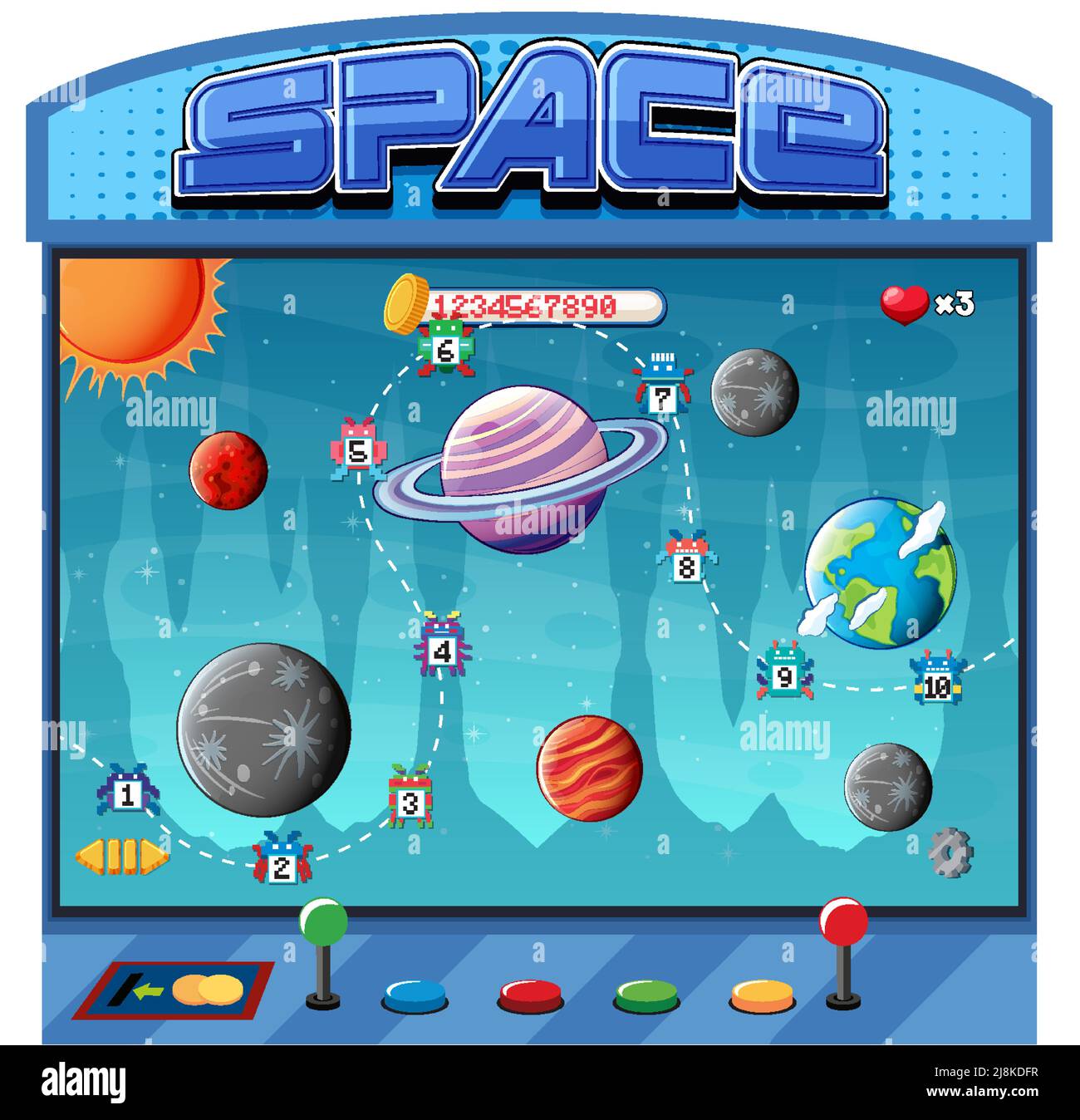Retro arcade space game illustration Stock Vector Image & Art Alamy