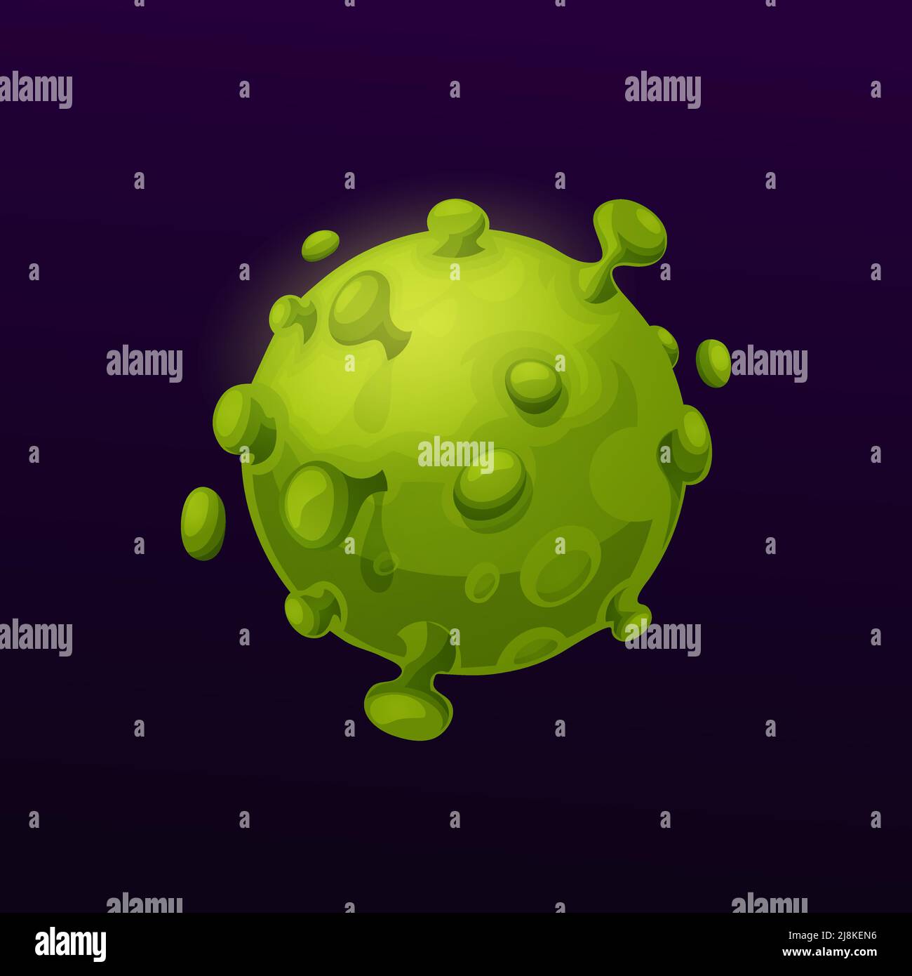 Cartoon alien space planet with suction cups. Fantasy galaxy planet or ...