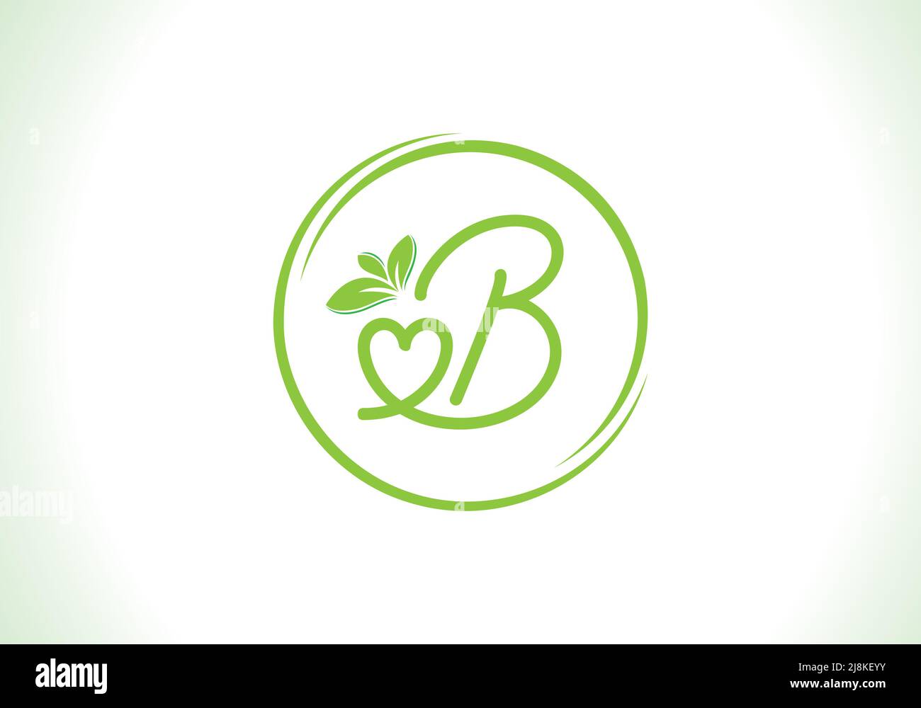 Nutrition and green healthy leaf with love font logo design vector and the letters. Green leaf vector. Love font leaf Stock Vector
