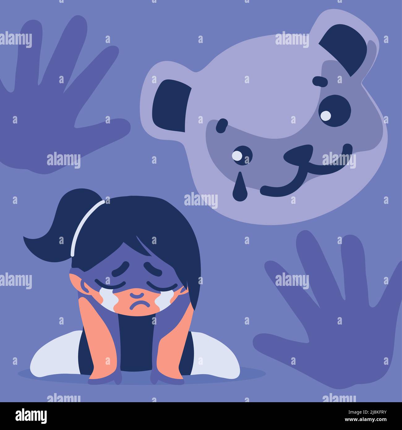 national child abuse prevention, unity for children Stock Vector Image ...