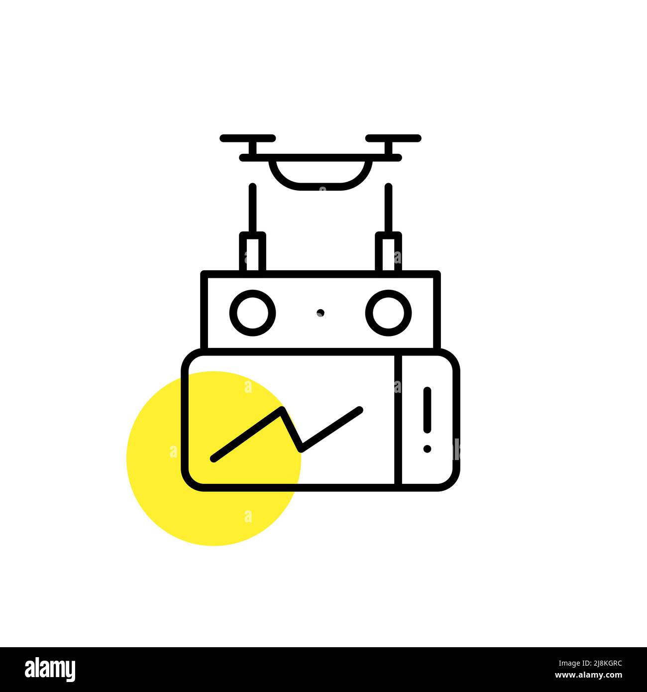 Drone ground remote controller. Pixel perfect line art icon Stock Vector