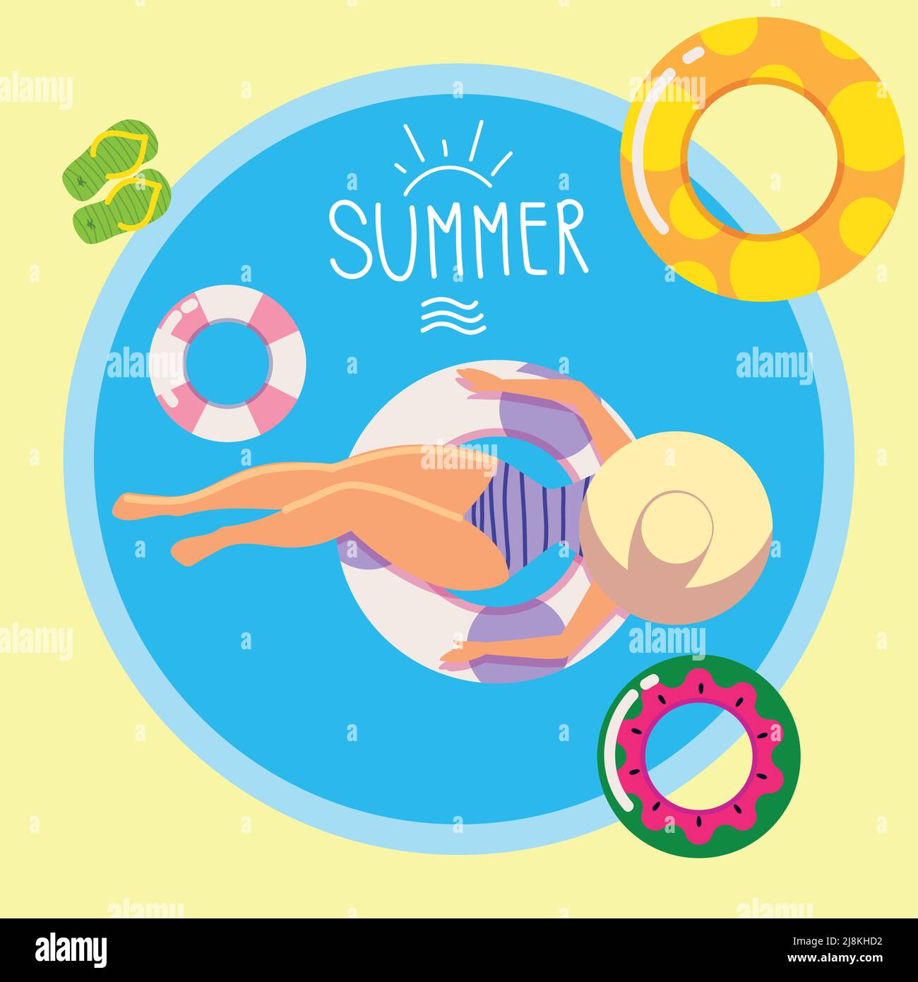 Woman hat hot summer Stock Vector Images - Alamy