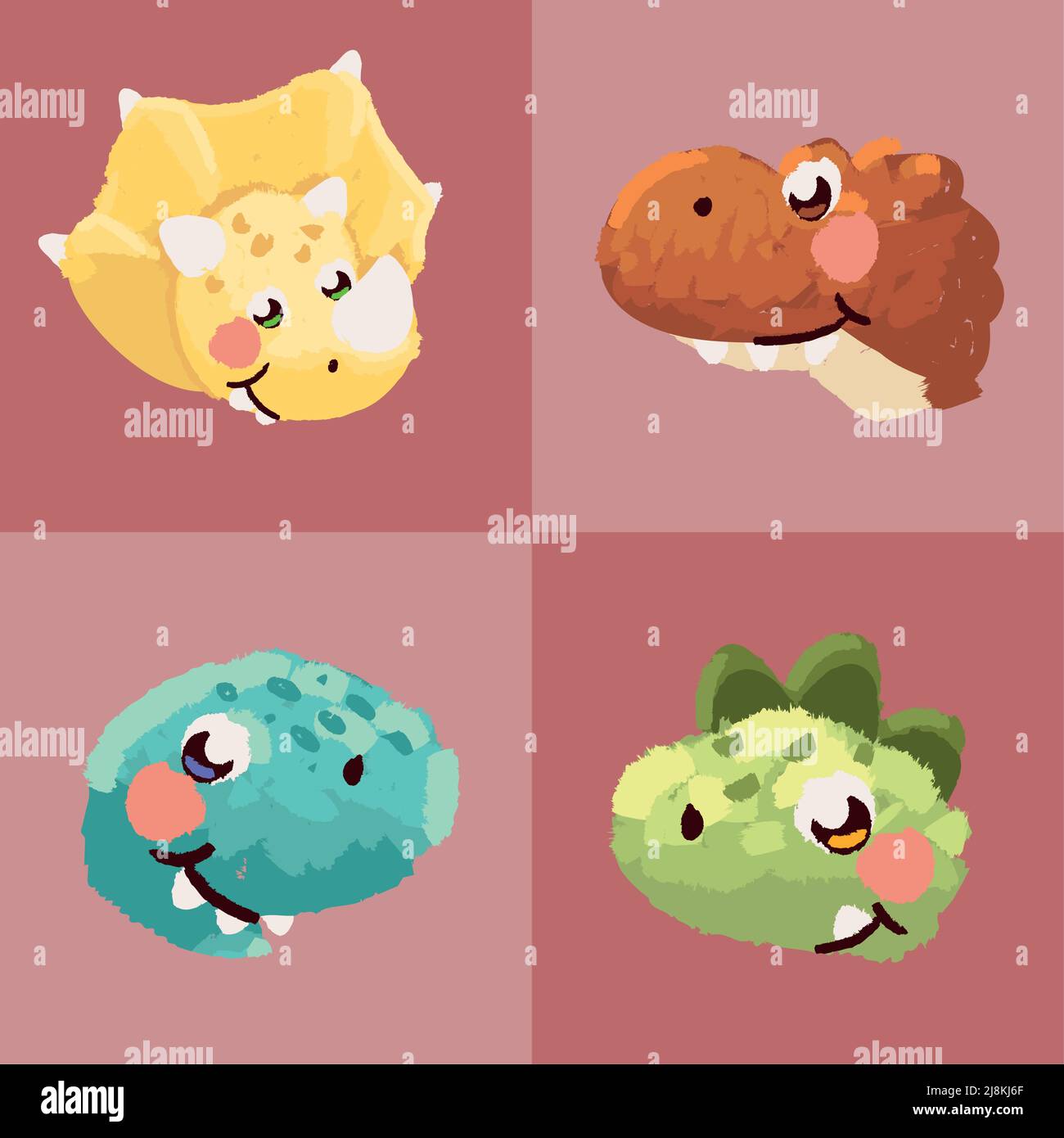 set of cute dinosaurs Stock Vector Image & Art - Alamy