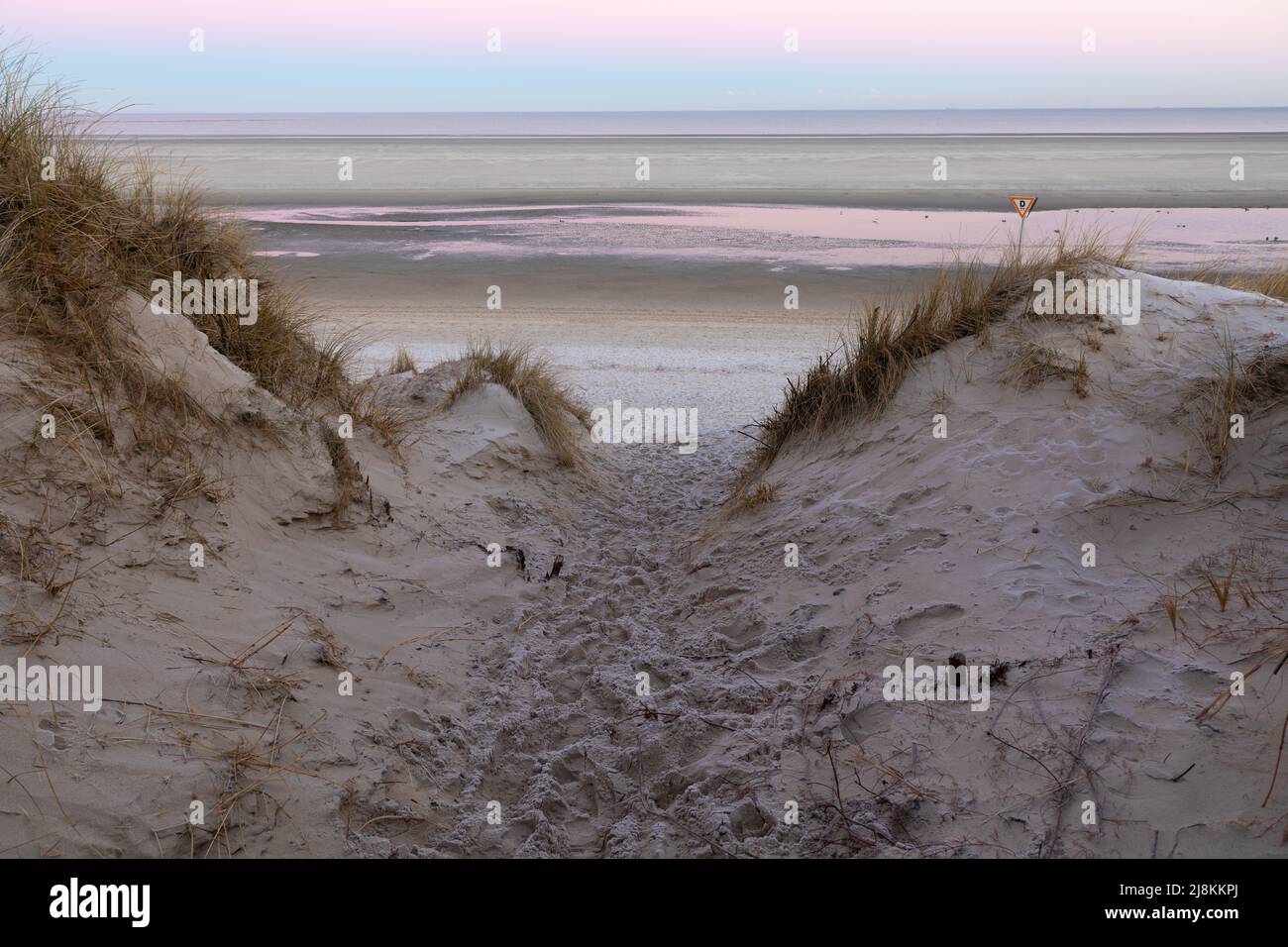 Early morning on the beach of Spiekeroog, Germany Stock Photo