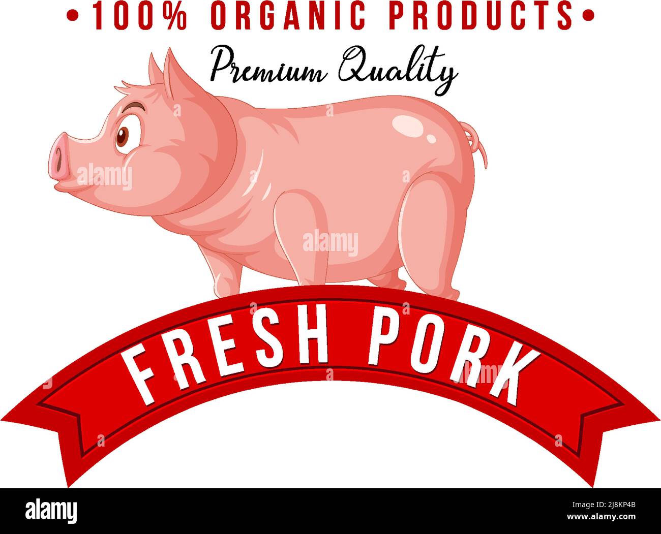 Pig cartoon character logo for pork products illustration Stock Vector ...