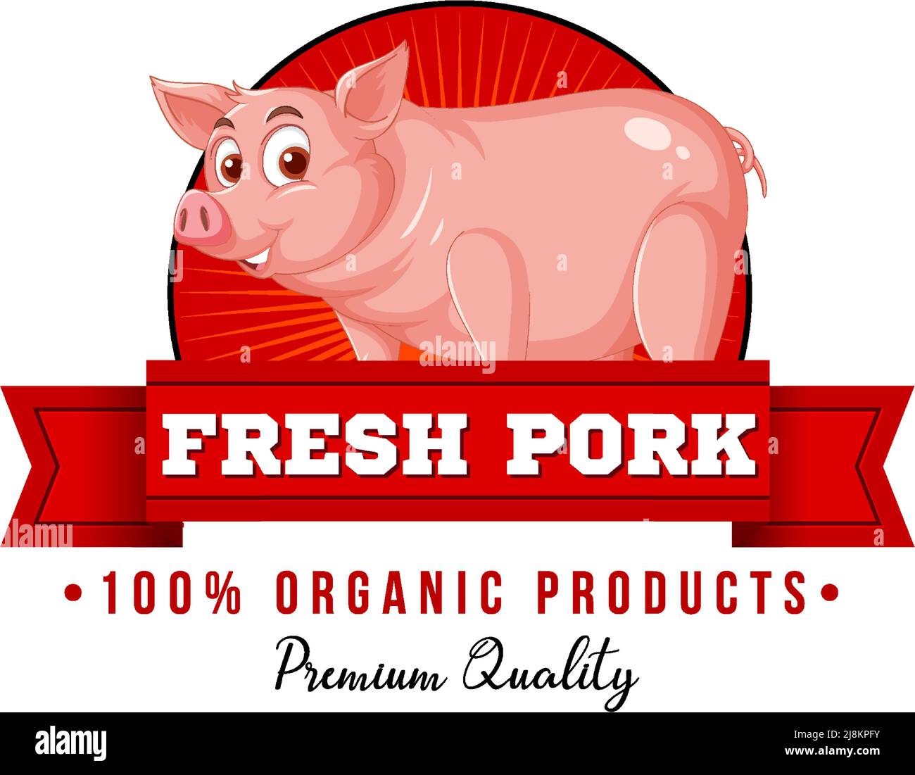 Pig cartoon character logo for pork products illustration Stock Vector ...