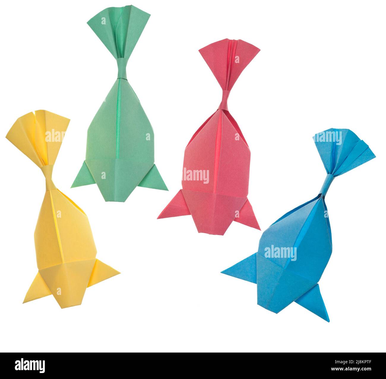 Origami fish isolated on white background Stock Photo
