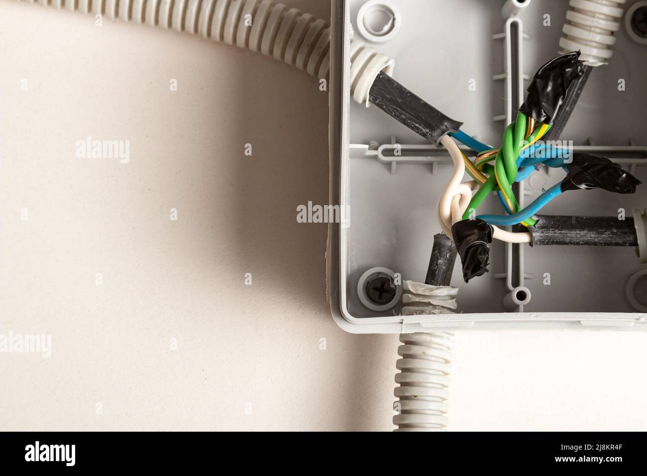 Poorly mounted wires in the electrical panel, overload during network