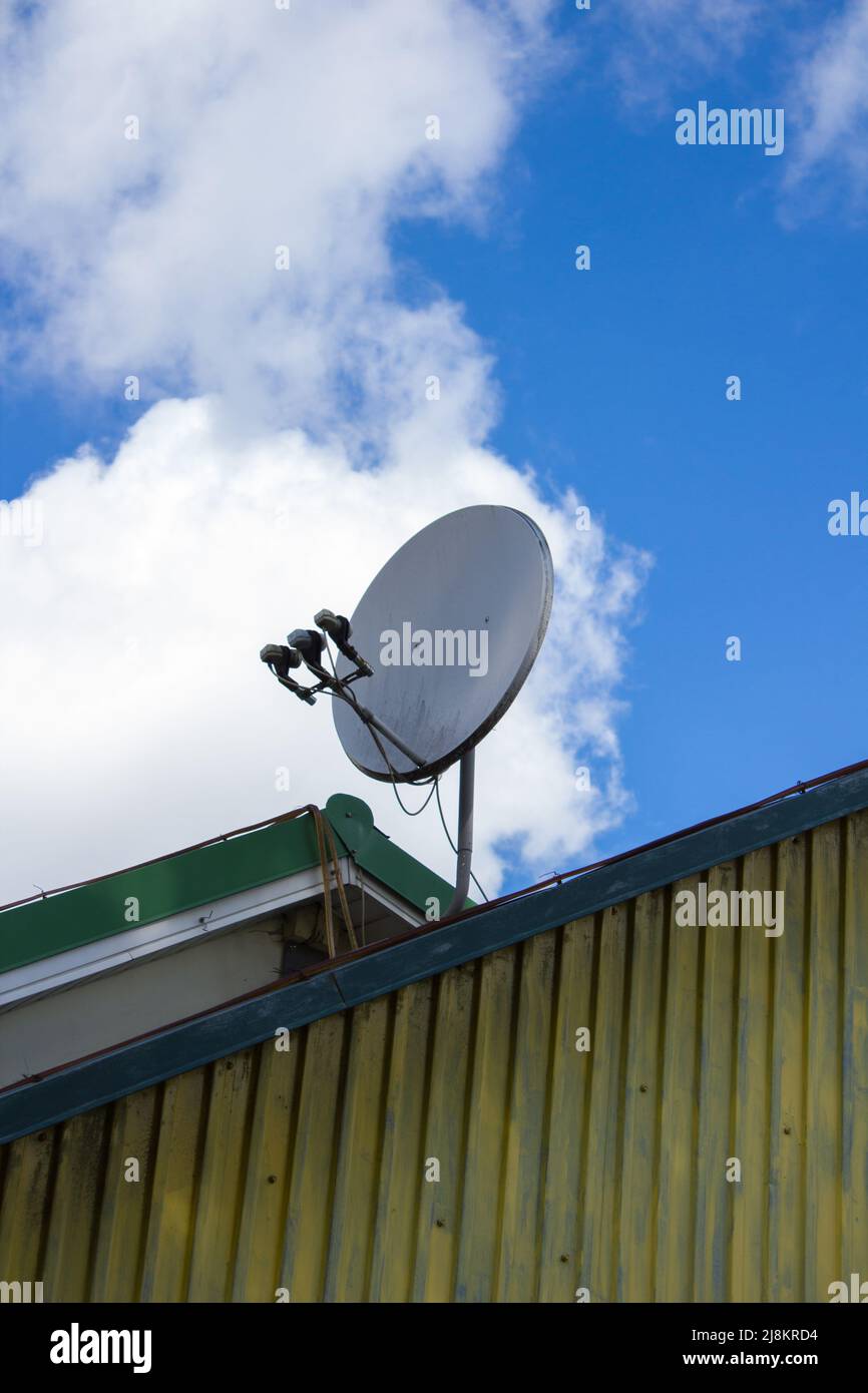 satellites antenna on the house Stock Photo Alamy