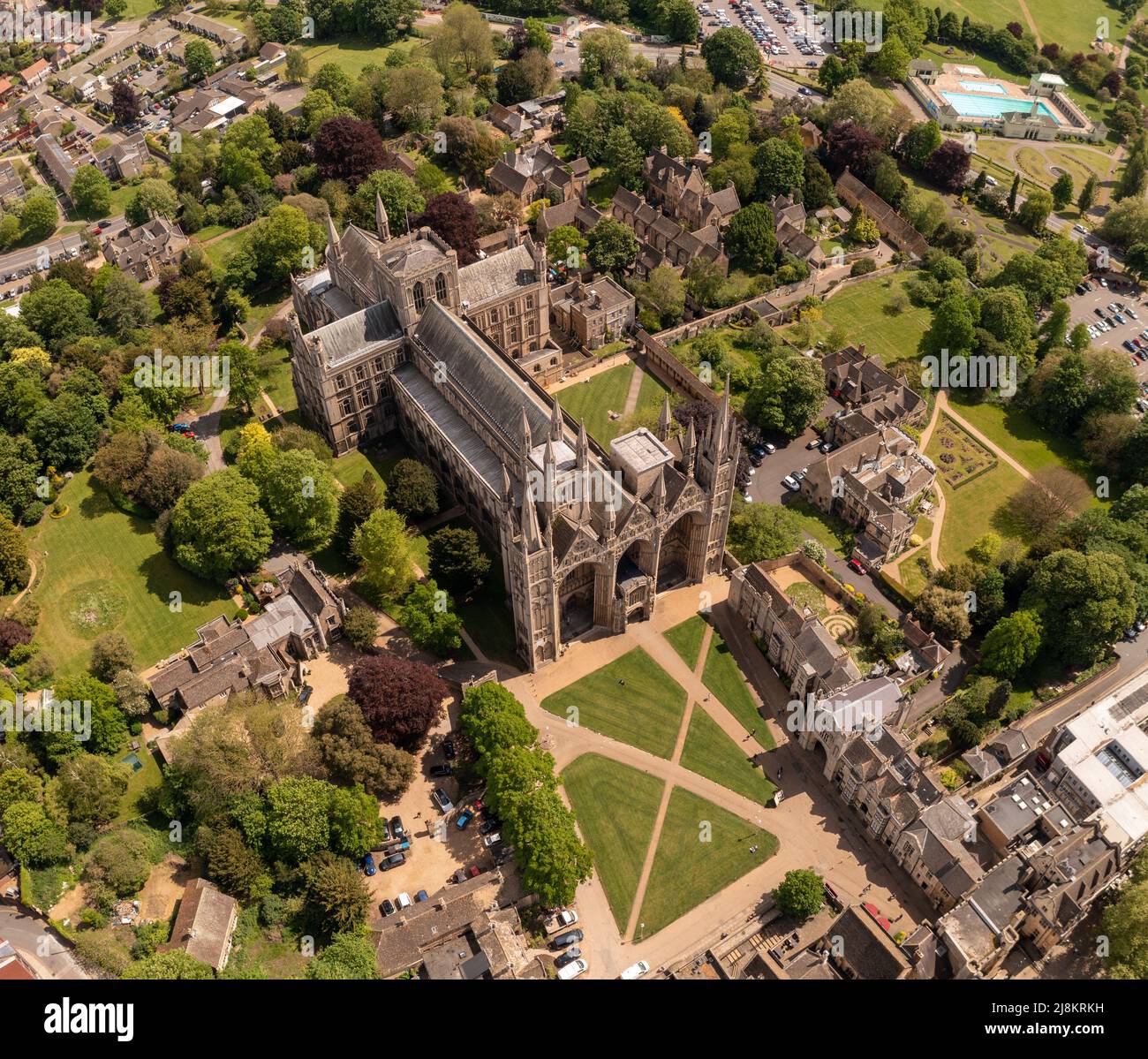 PETERBOROUGH, UK MAY 12, 2022. An aerial view of Peterborough city