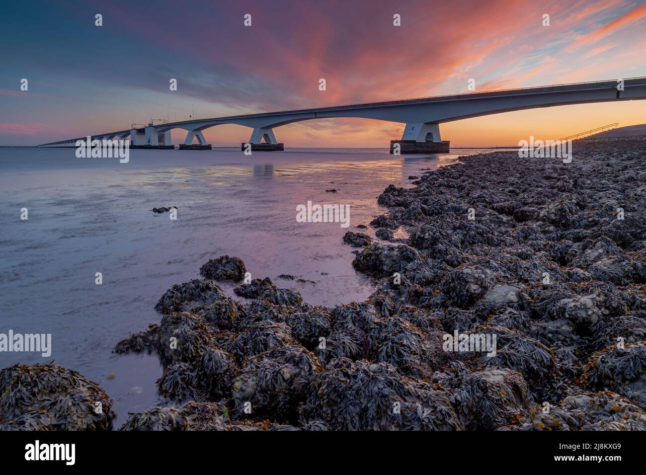 The famous Zeelandbridge in zeeland the Netherlands Stock Photo