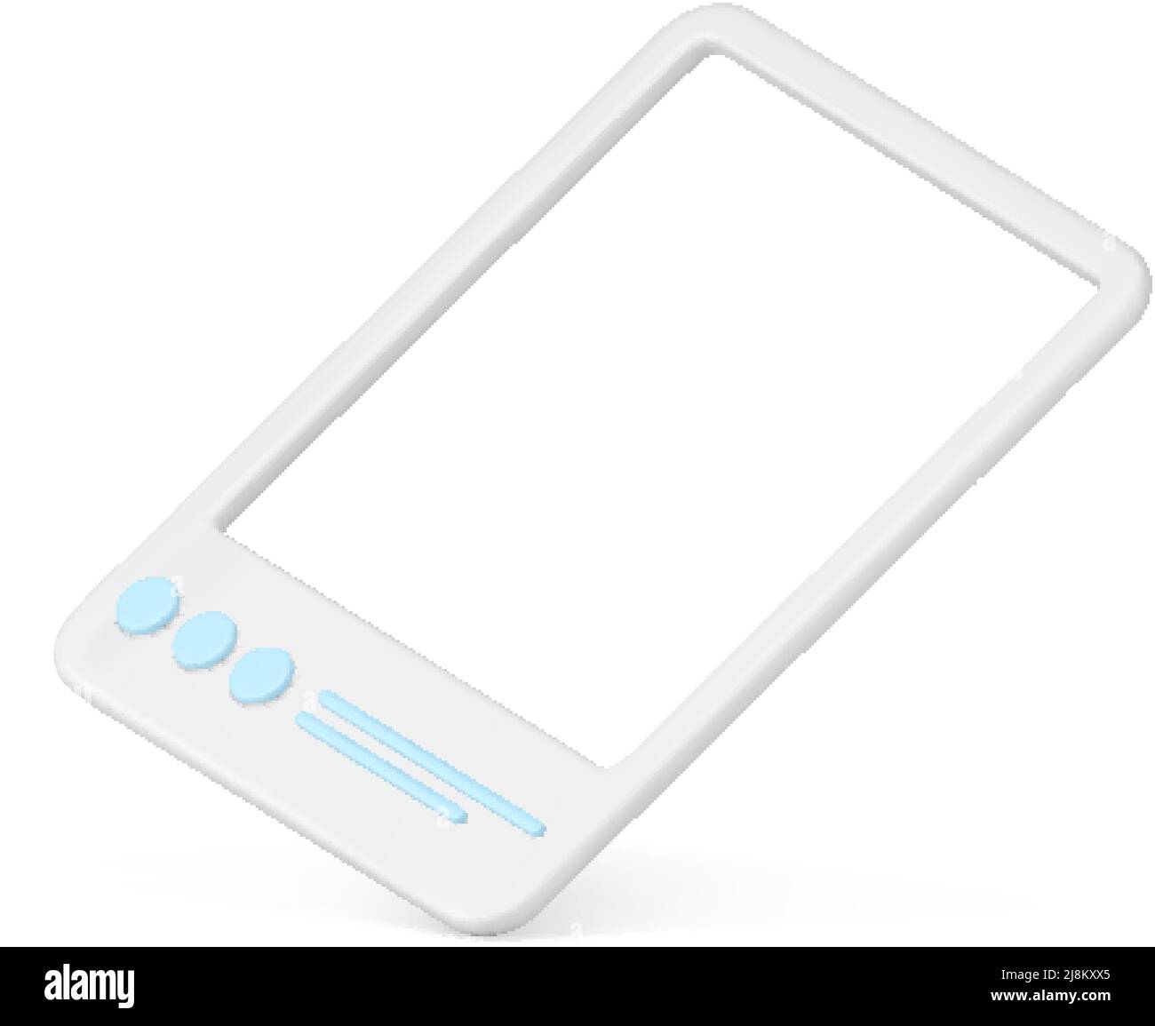 Social madia post frame realistic 3d icon vector illustration. Wireless portable computer display diagonal placed frame online communication Stock Vector