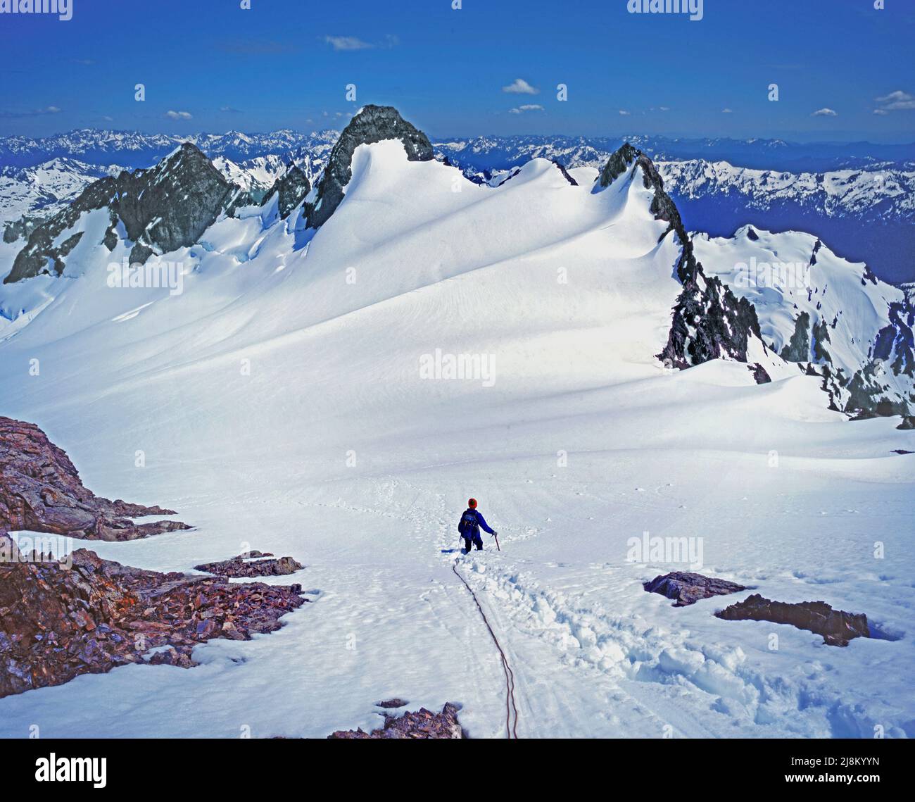 Blue Glacier Cirque and Middle and East Peaks of Mt. Olympus, Olympic National Park, Washington Stock Photo