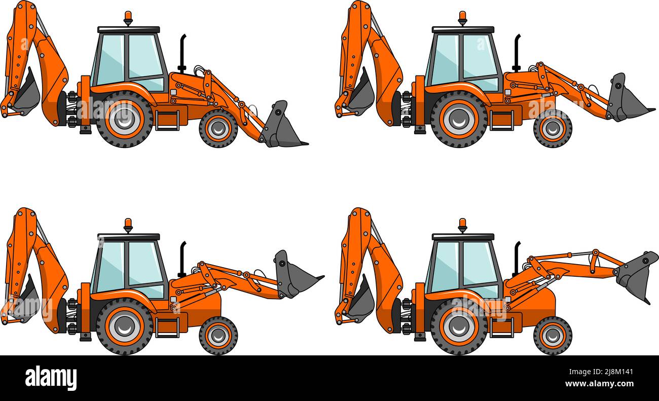 Detailed Illustration Of Backhoe Loaders Heavy Equipment And Machinery Stock Vector Image And Art 1426