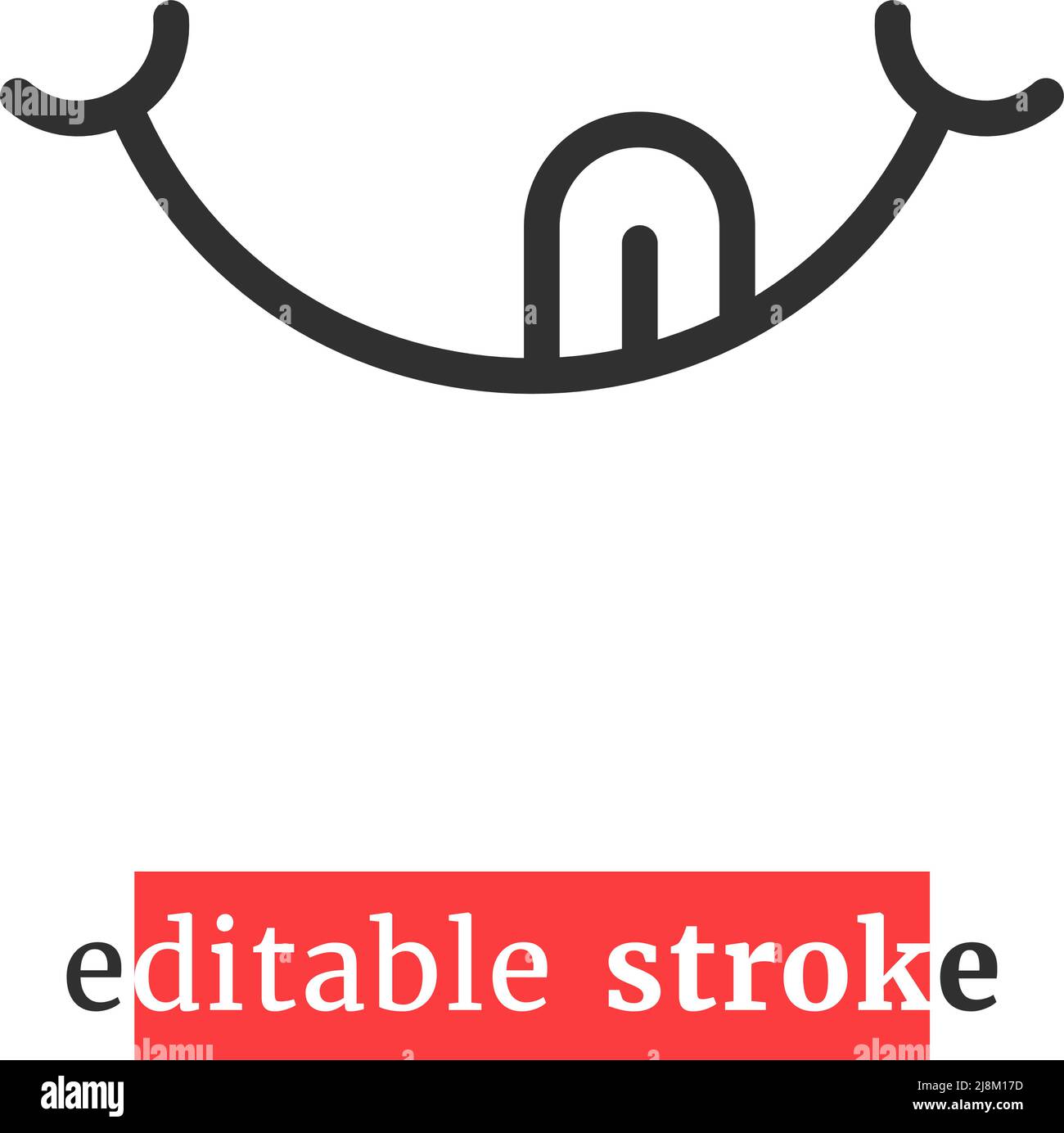 minimal editable stroke tongue icon Stock Vector