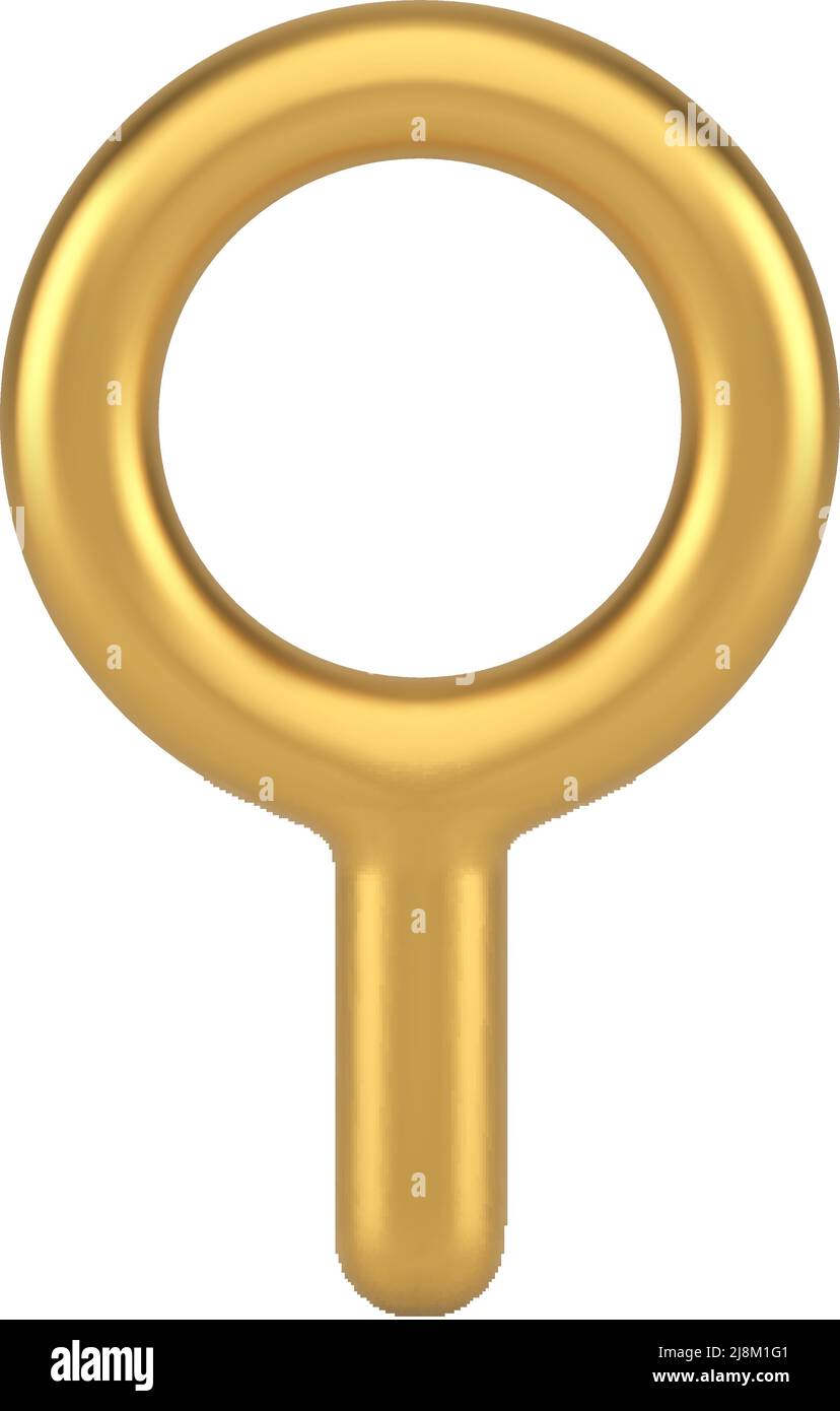 Premium metallic golden magnifying glass vertical zoom equipment with ...
