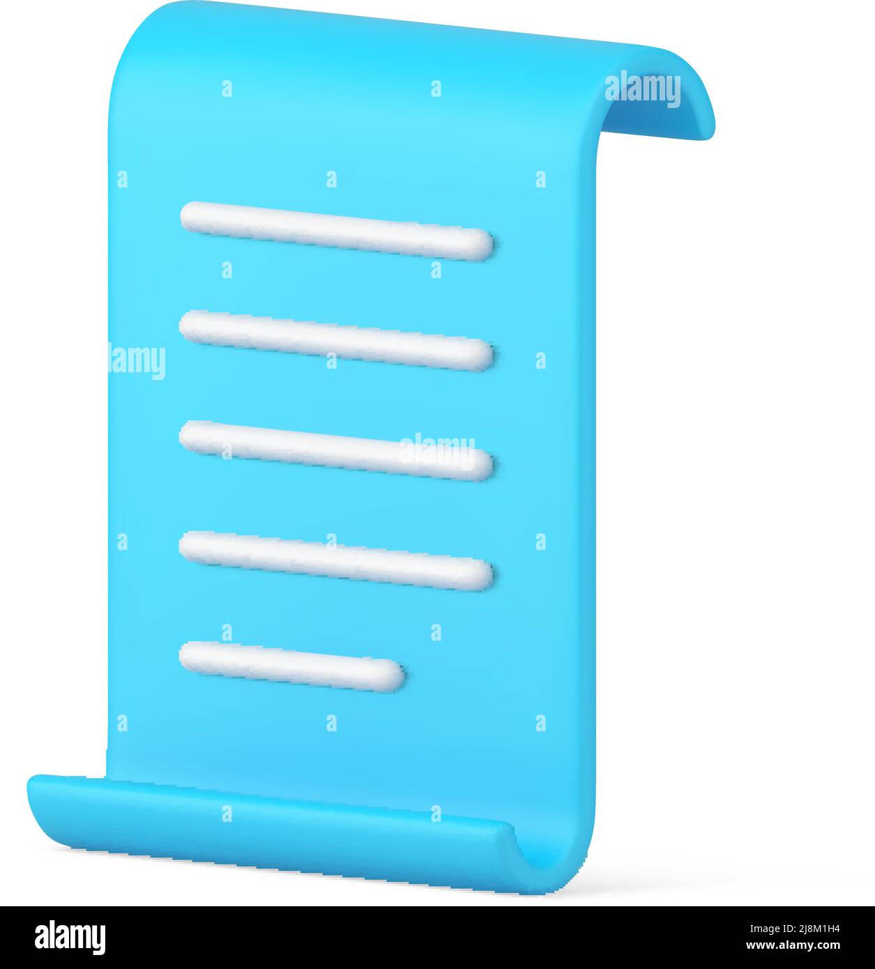 Blue vertical sheet paper form contract agreement text document 3d icon ...