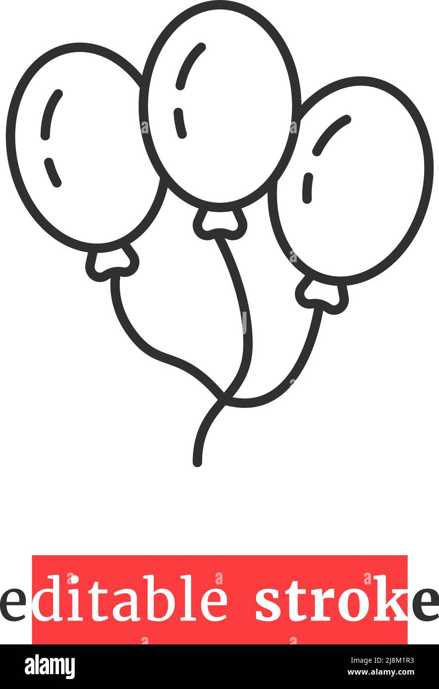 minimal editable stroke balloon icon Stock Vector