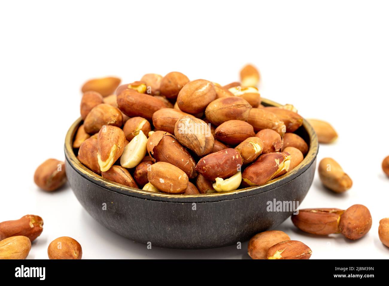 Peanuts kernel on a white background. Closeup. local name yer fistigi