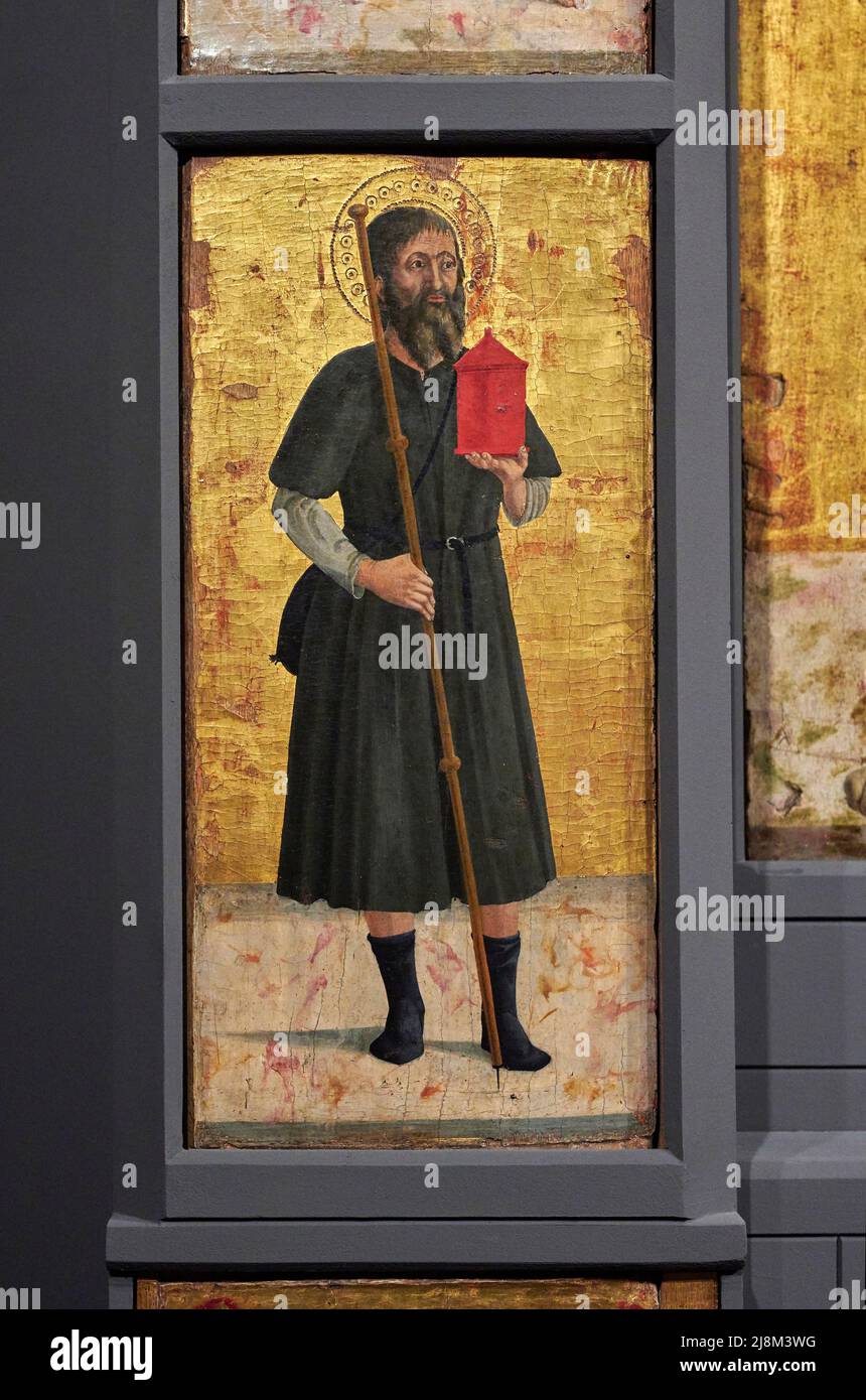Santo , particolare del Polittico della Misericordia olio e tempera