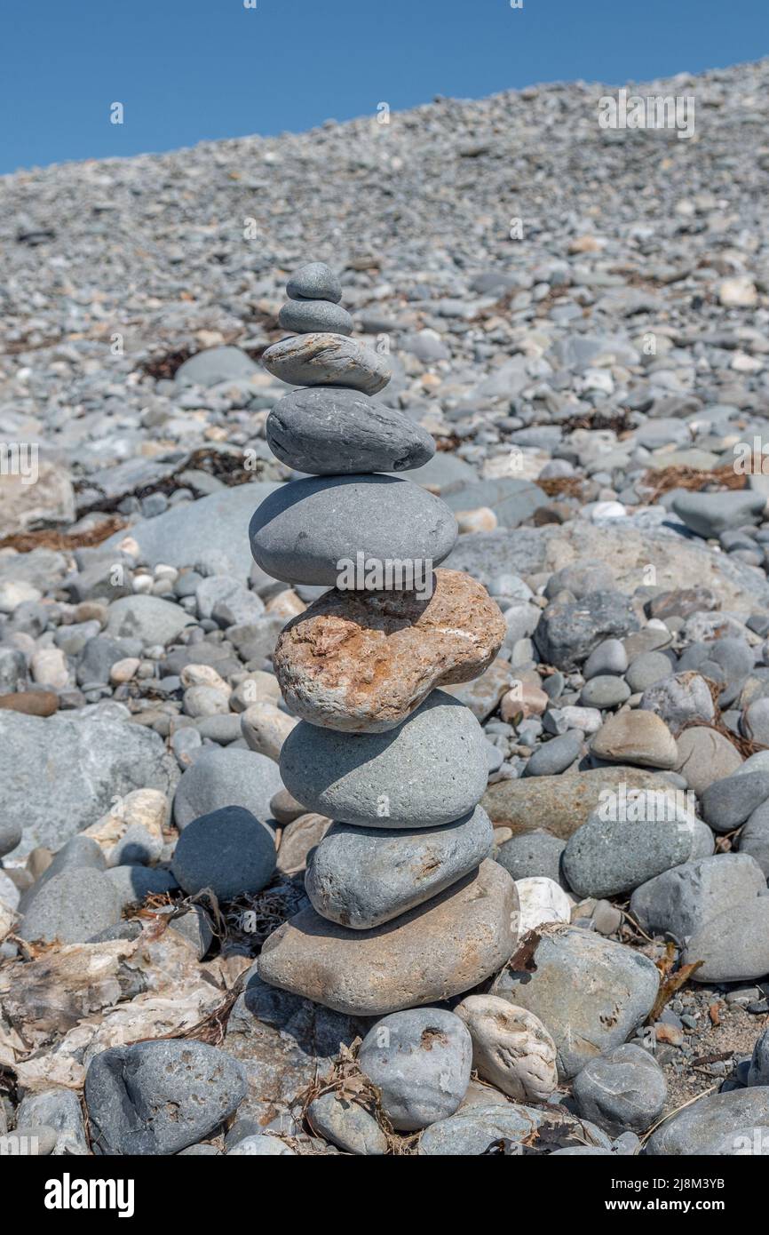 Rock stack at the beach Stock Photo Alamy