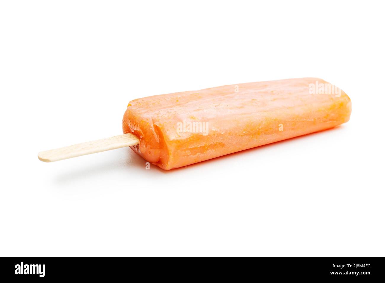 Fruity ice lolly. Sweet popsicle isolated on a white background. Stock Photo