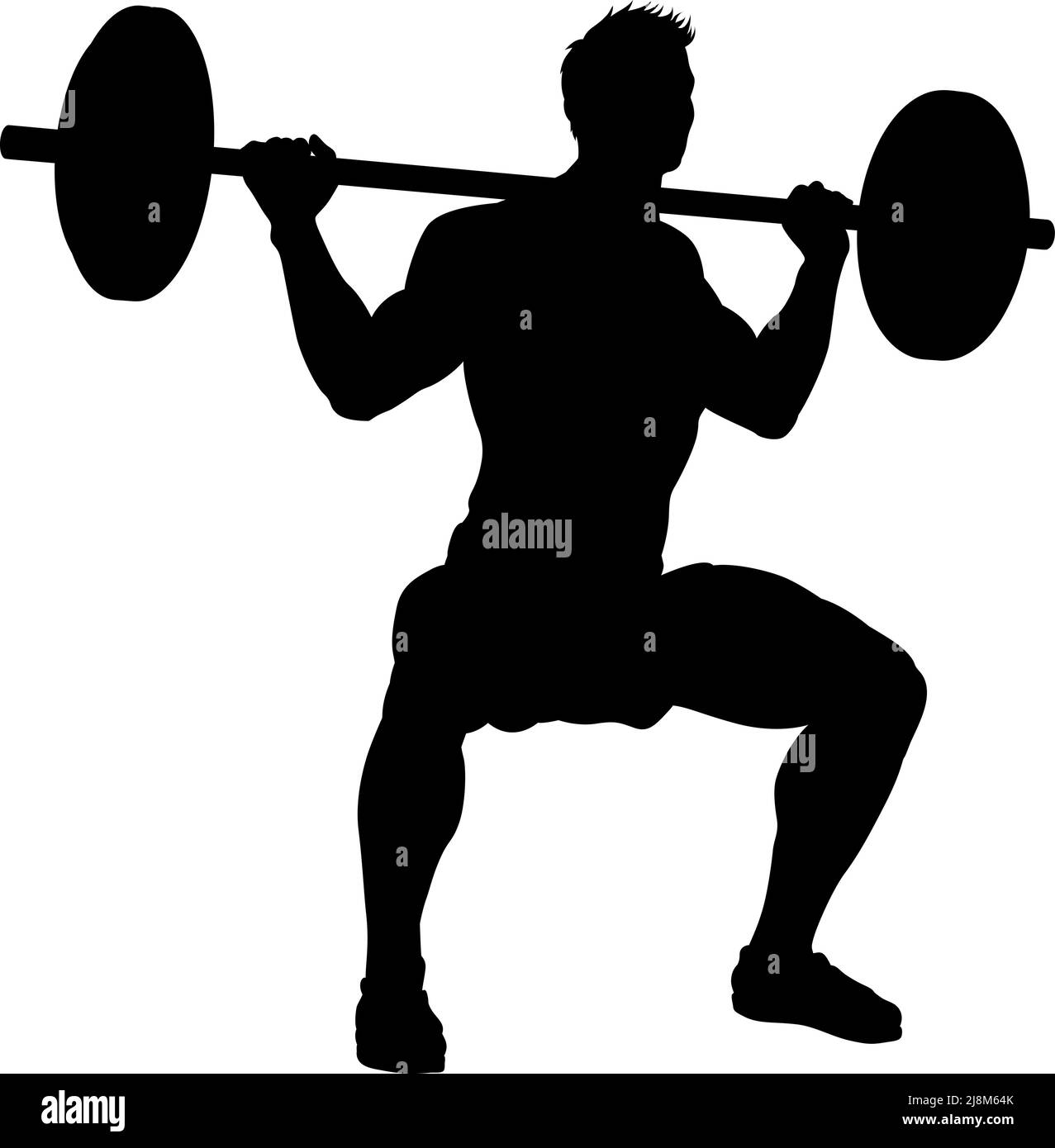 Weight Lifting Man Weightlifting Silhouette Stock Vector Image & Art