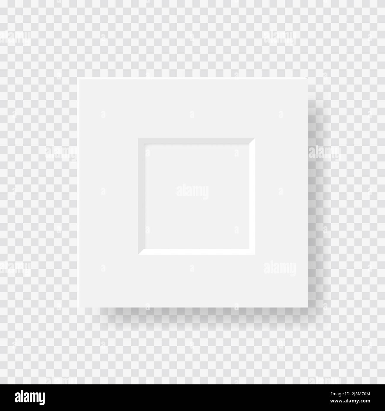White realistic square blank frame. Empty white frame mockup template ...
