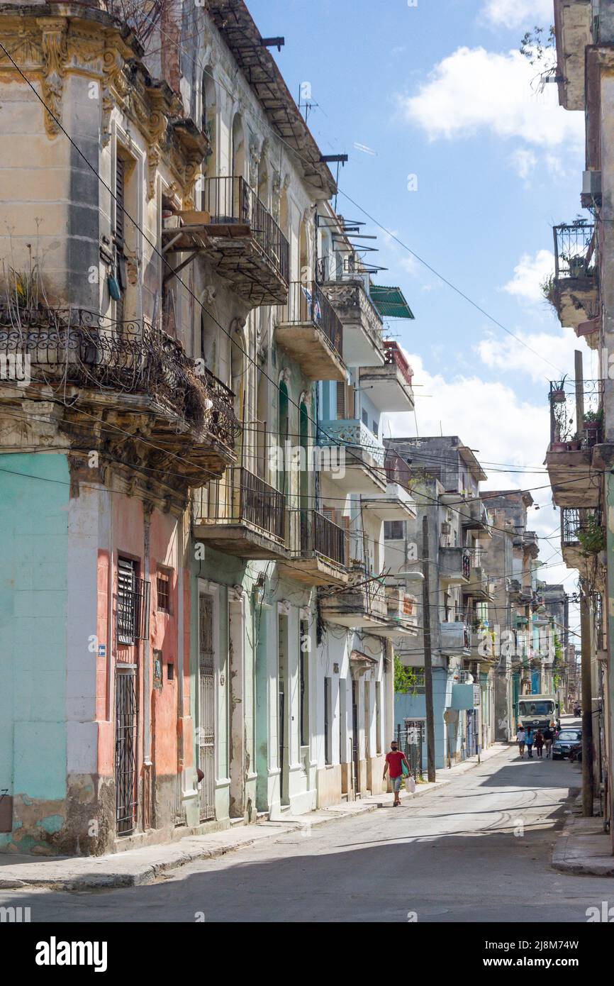 Street scene, Old Havana, Havana, La Habana, Republic of Cuba Stock Photo