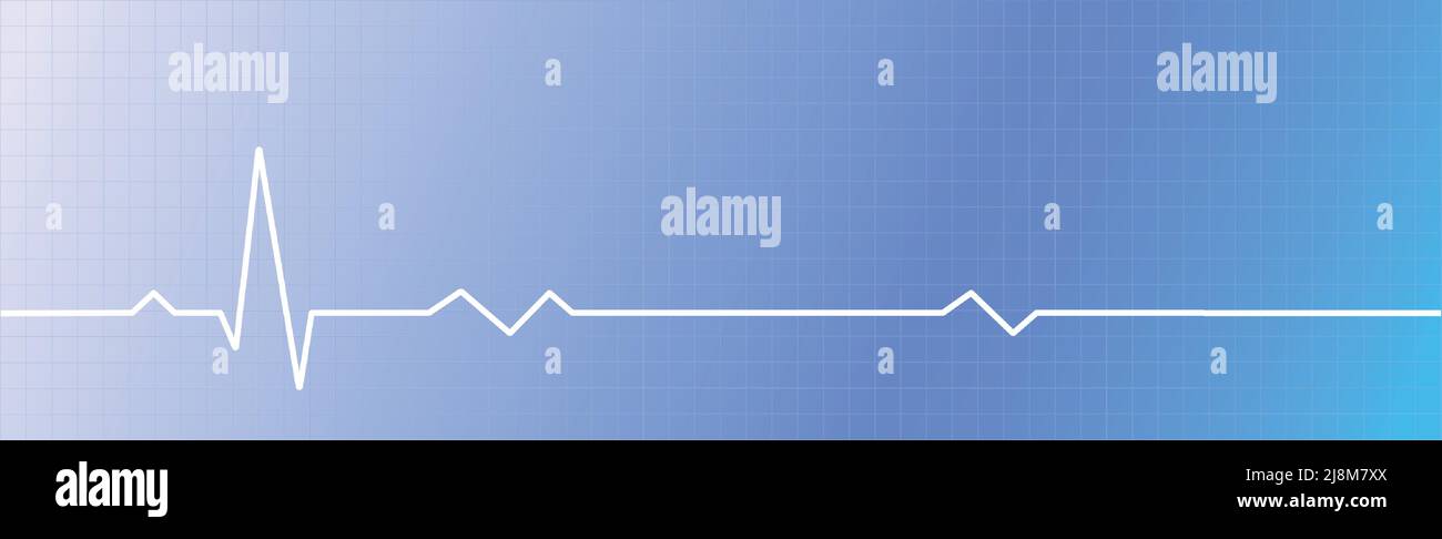 Panoramic blue medical background pulse line - Vector illustration ...