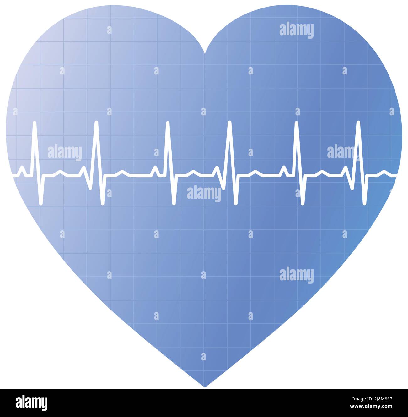 Heart with a beating pulse line on a white background Vector