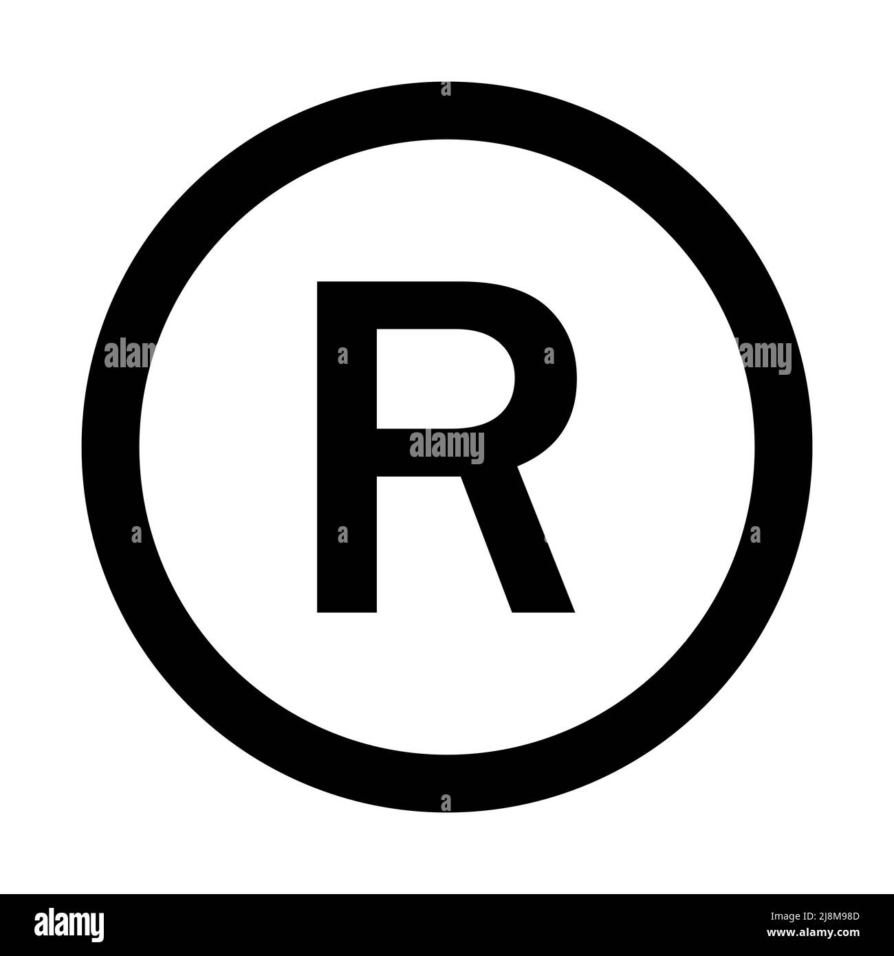 Registered trademark symbol. Line art style. Vector illustration isolated on white background Stock Vector